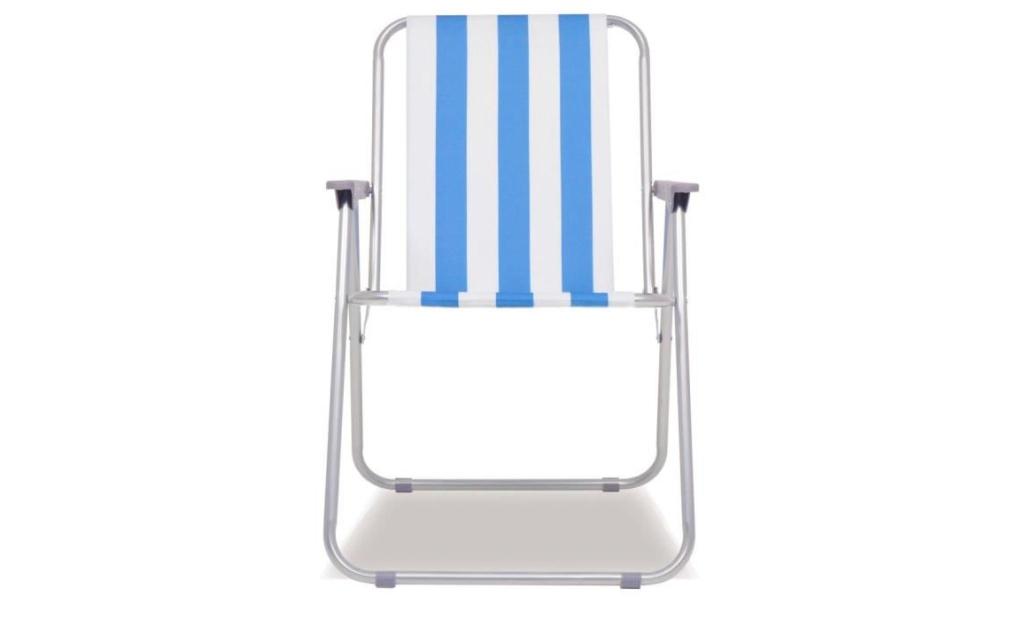 chaise pliable de camping 2 pcs lot de 2 chaises fauteuil pivotante bleu et blanc acier 52x62x75 cm fauteuil de camping tabouret de pas cher