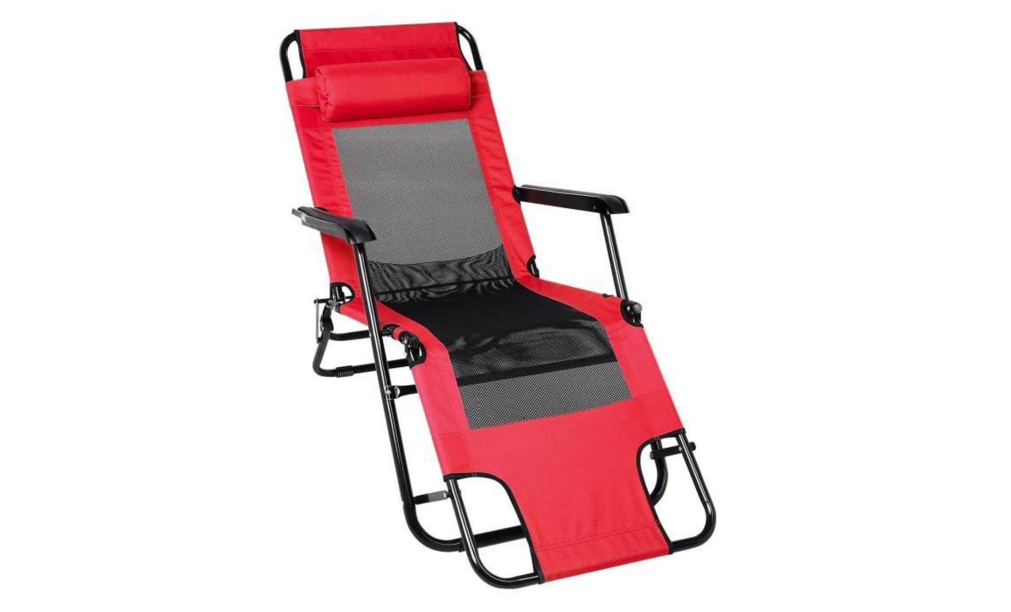 chaise pliante camping,plage lounge de extérieur  rouge
