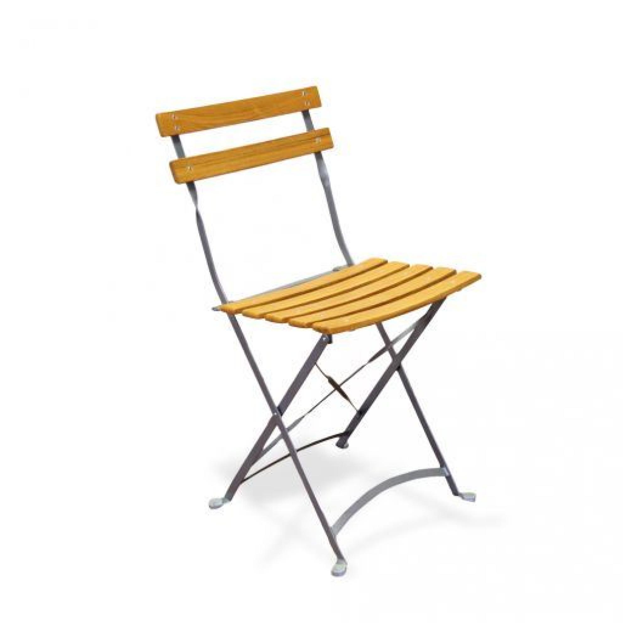 Chaise pliante de jardin en bois (x4)