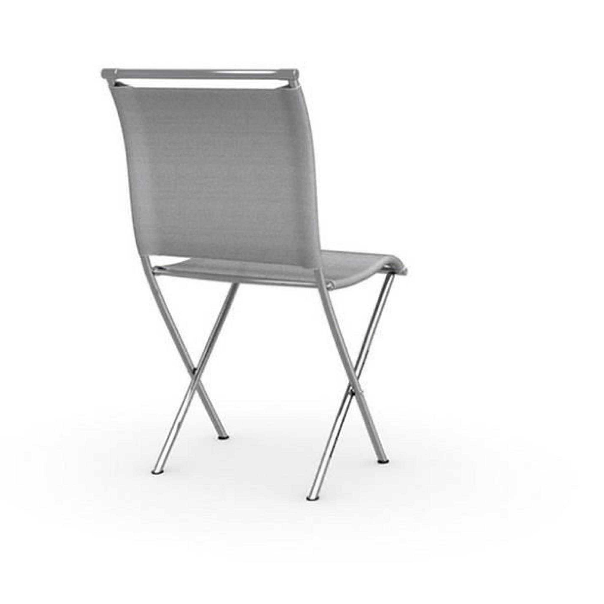 Chaise pliante design AIR FOLDING grise et acie... pas cher