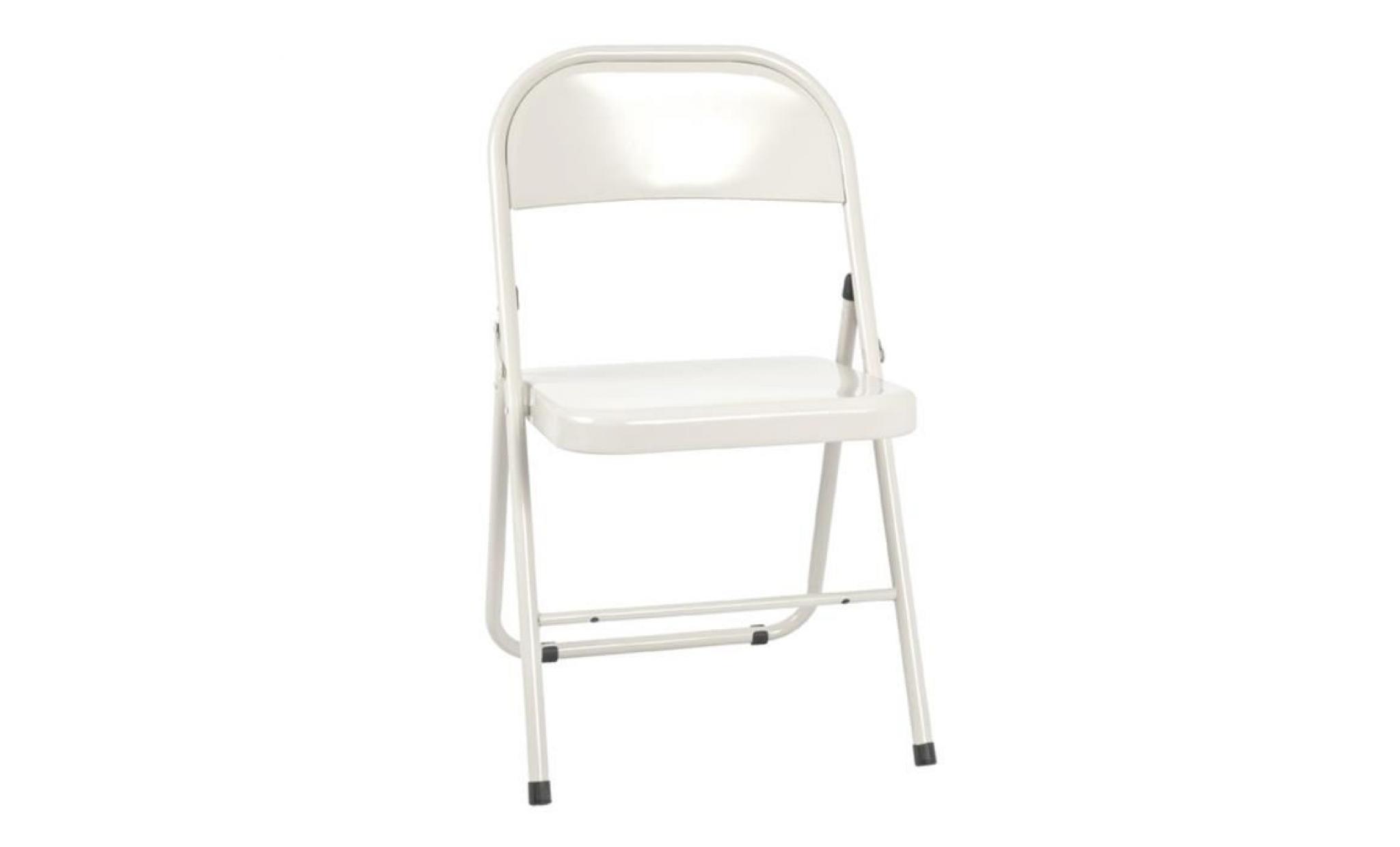 chaise pliante en métal blanche, l47 x h78 x p46 cm