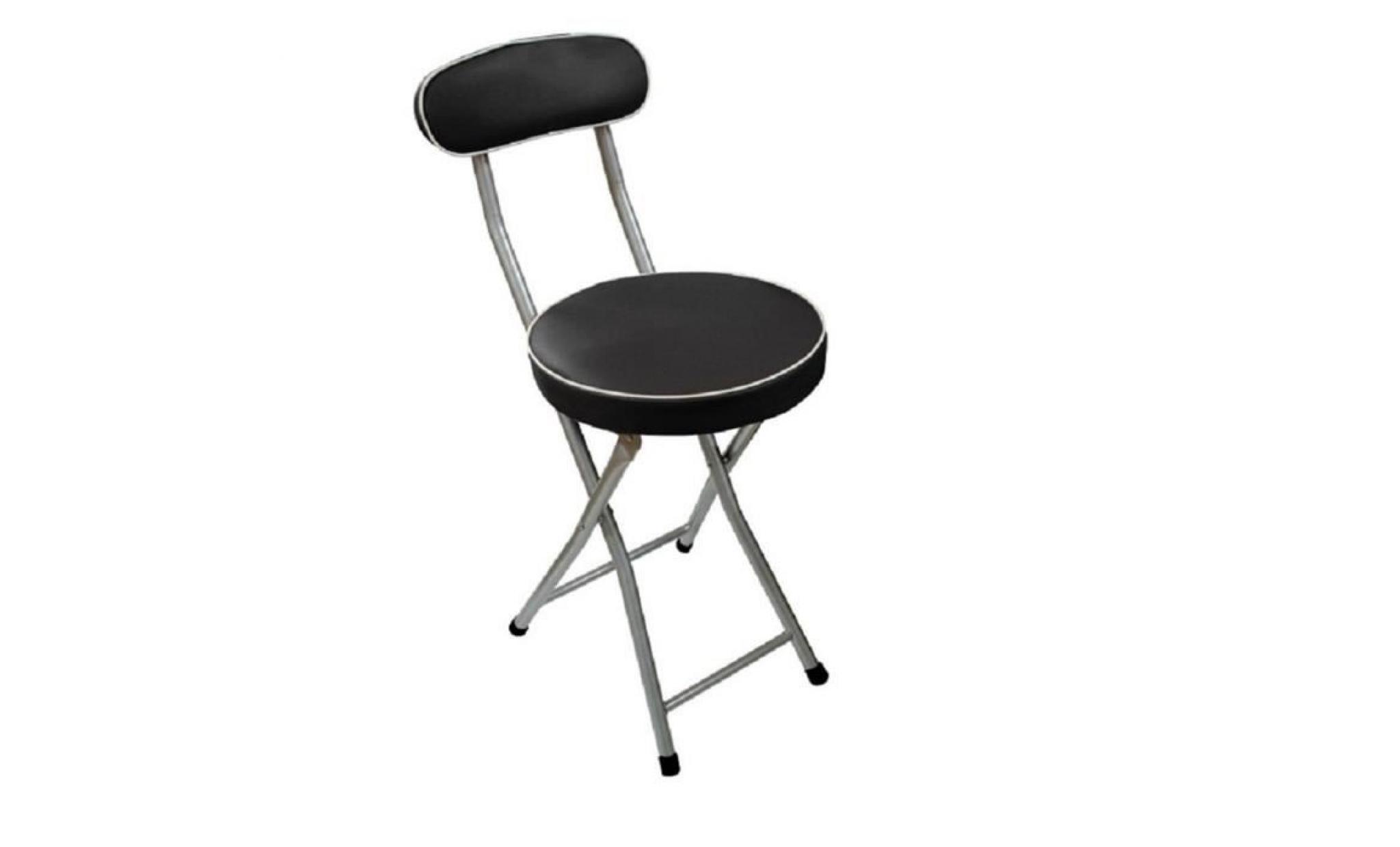 chaise pliante en métal coloris noir   dim : 74 cm