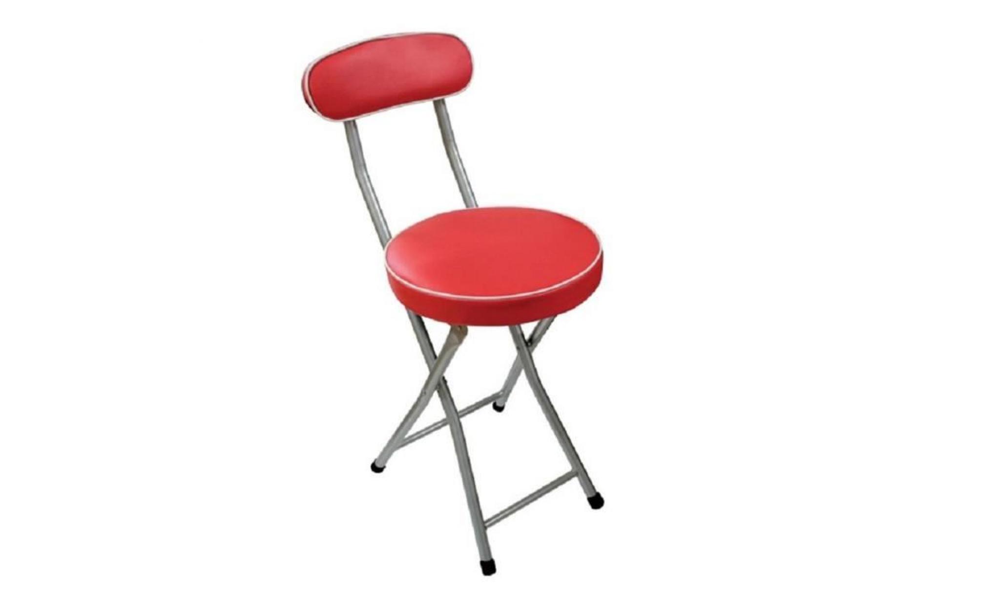 chaise pliante en métal coloris rouge   dim : 74 cm