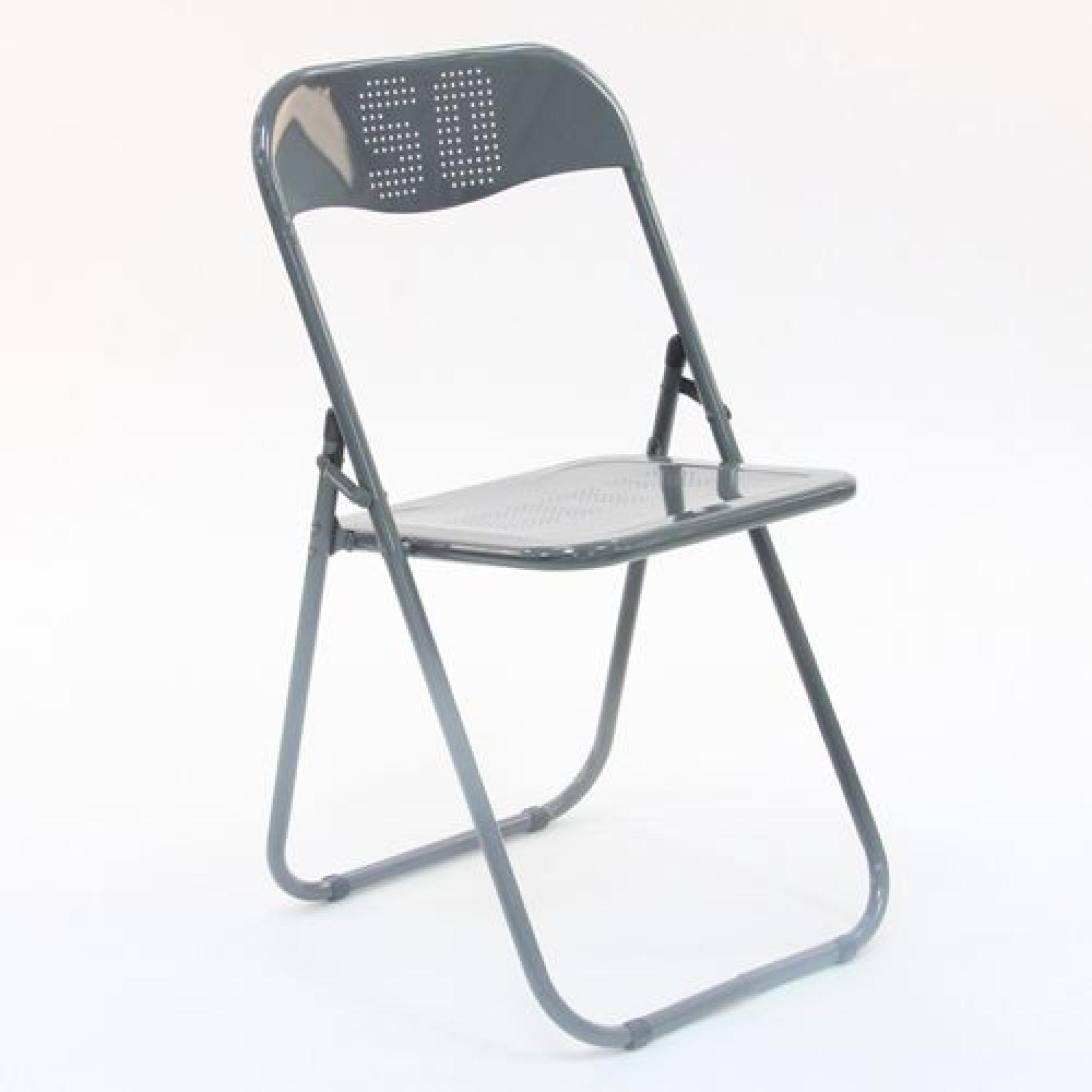 Chaise pliante - Métal - Gris