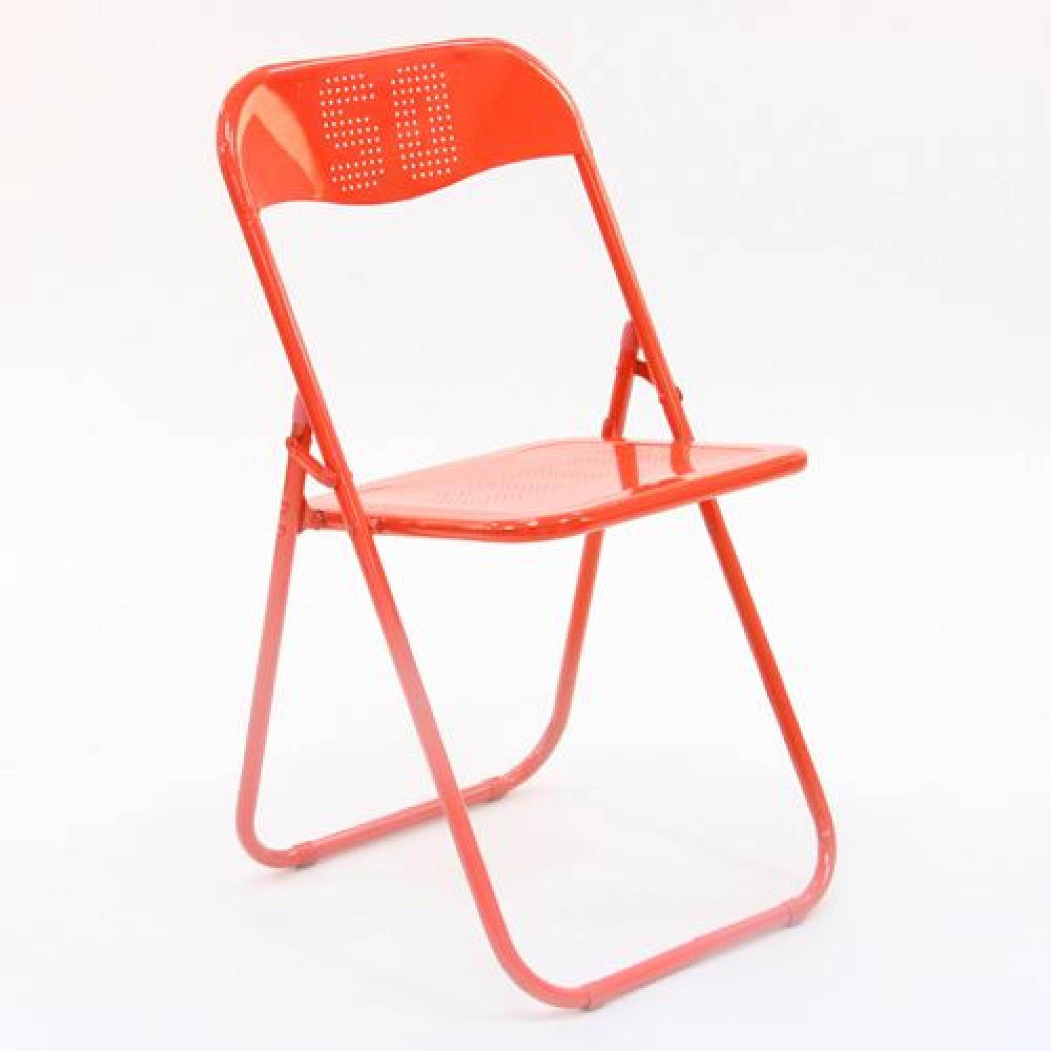 Chaise pliante - Métal - Rouge