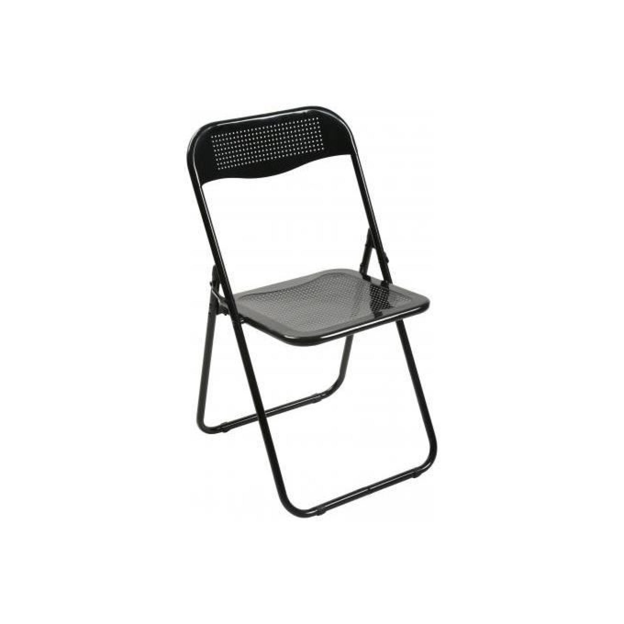 Chaise pliante noire en métal Cassada
