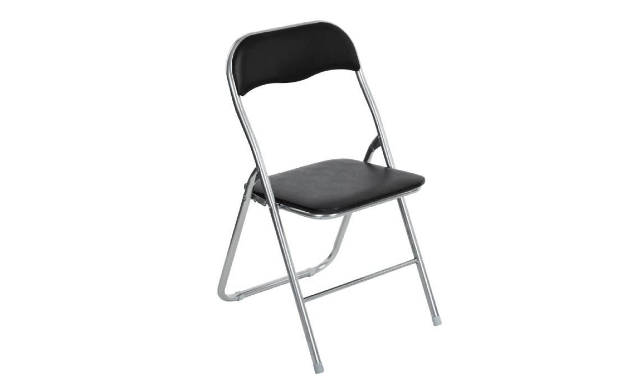 chaise pliante   pvc noir   style classique   l 44 x p 46,5 cm
