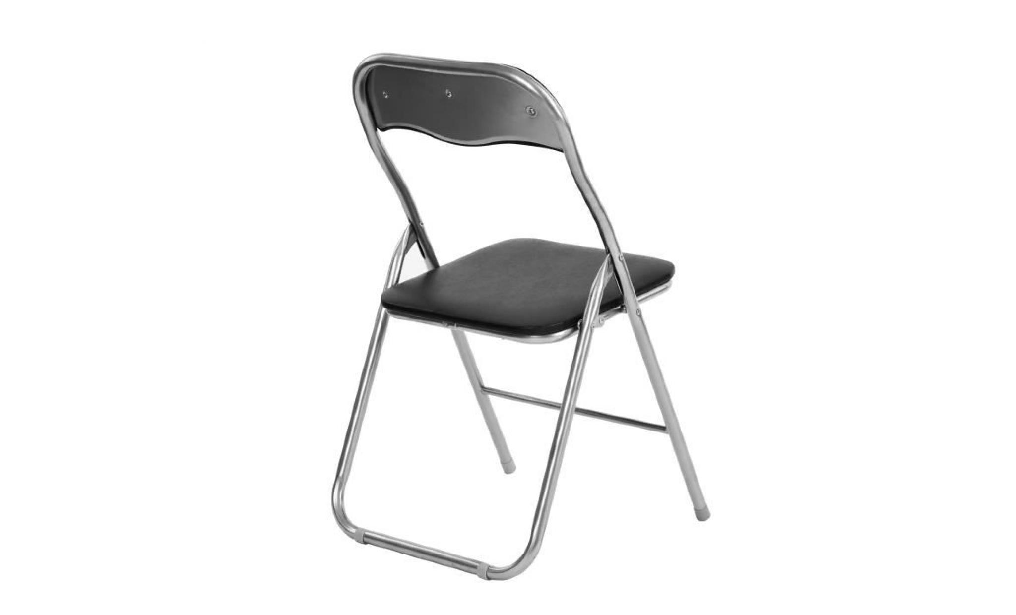chaise pliante   pvc noir   style classique   l 44 x p 46,5 cm pas cher