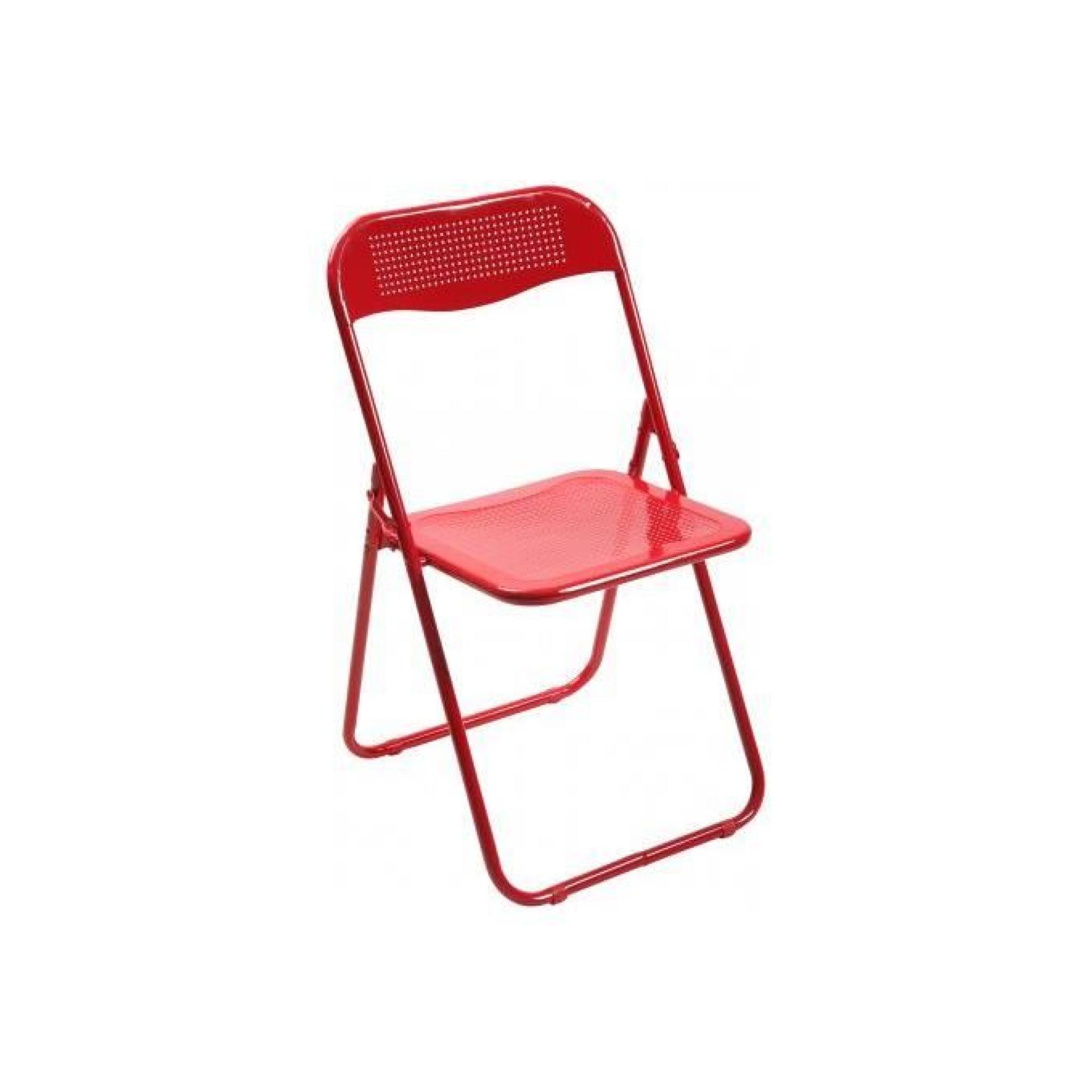 Chaise pliante rouge en métal Cassada