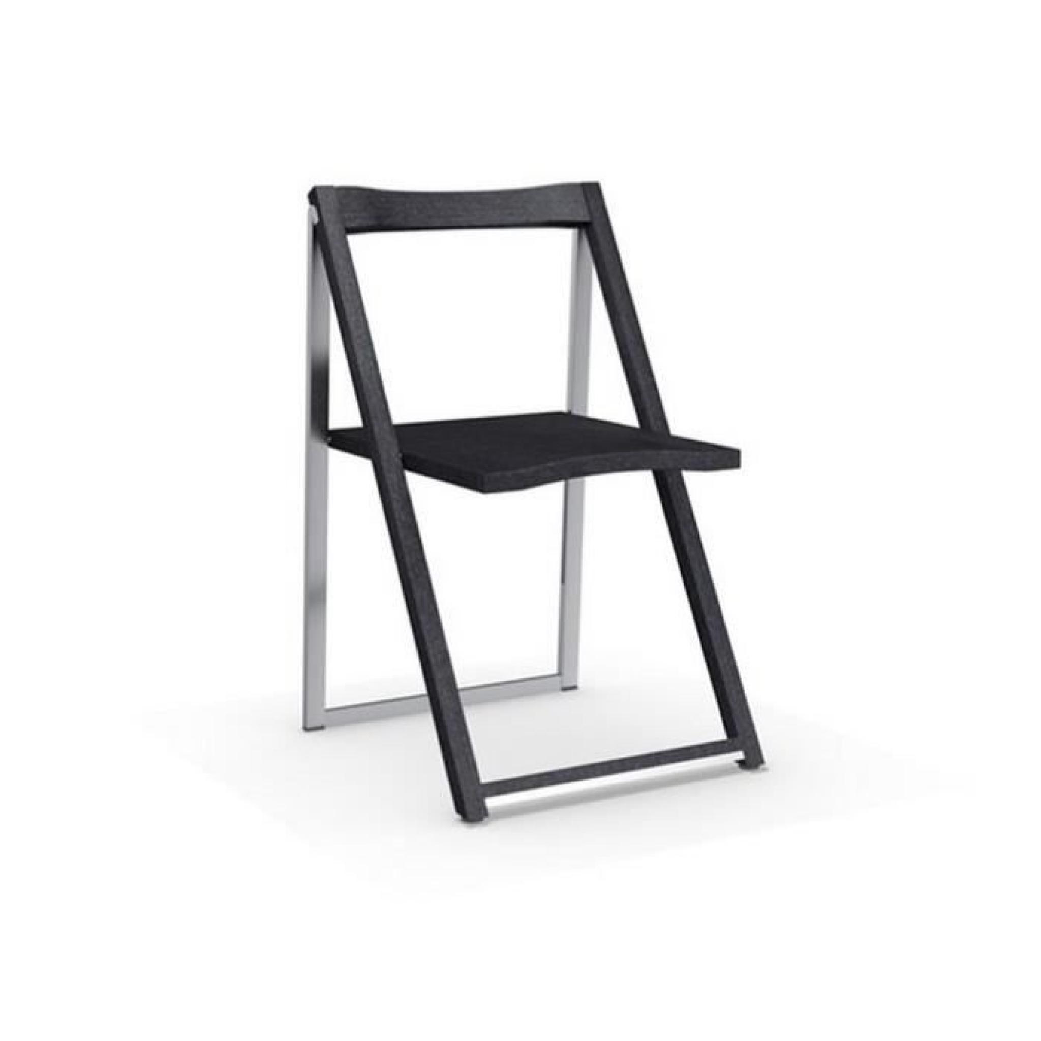 Chaise pliante SKIP graphite et aluminium satiné de CALLIGARIS