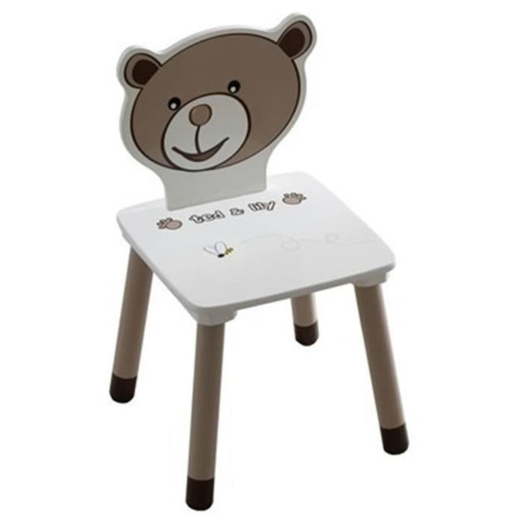 Chaise pour enfant en bois Choco - Beige, 30 x 30 x 56 cm