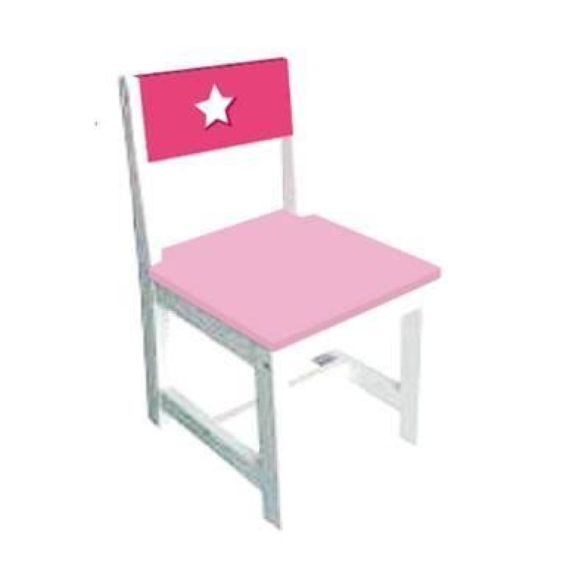 Chaise pour enfants en bois rose et blanche pas cher