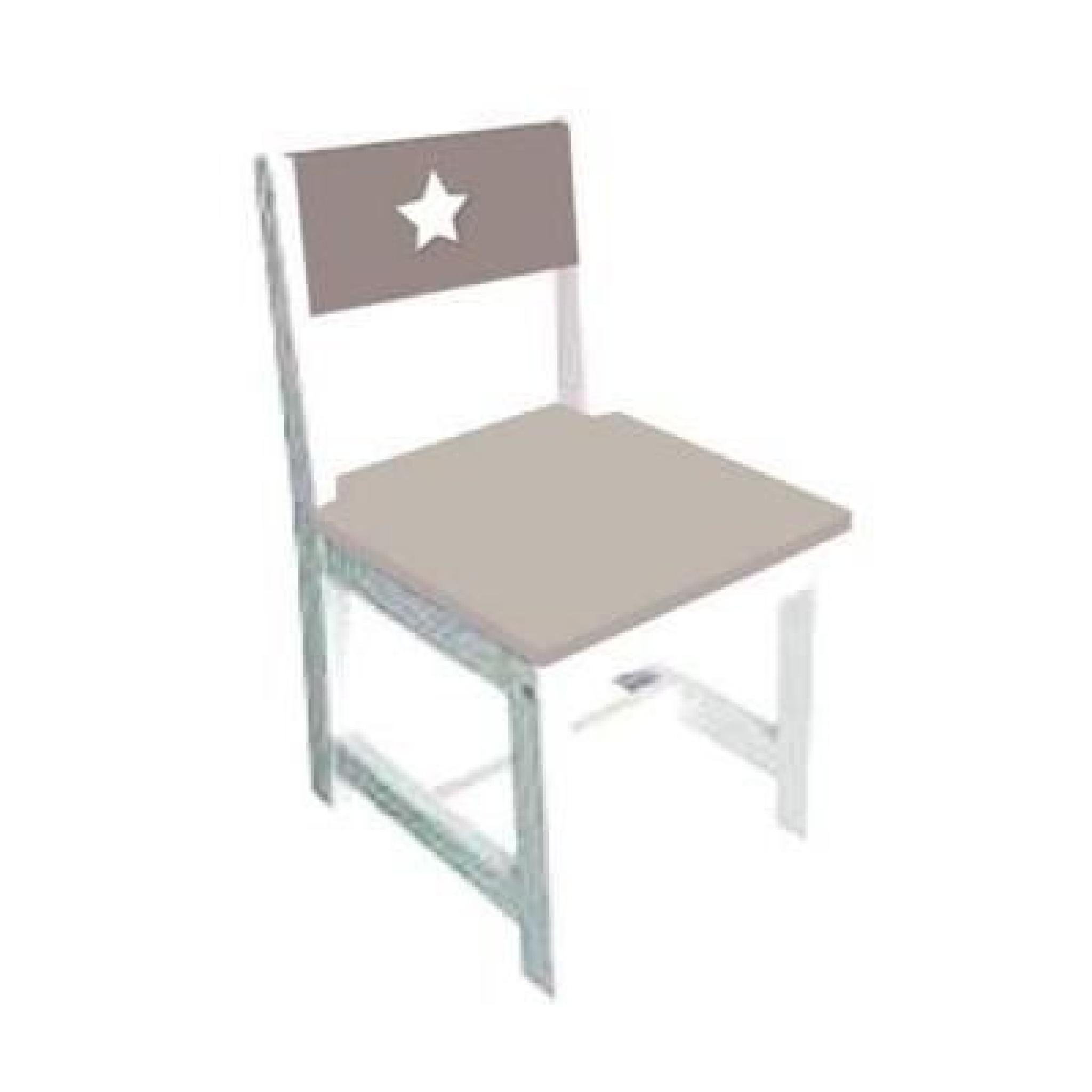 Chaise pour enfants en bois taupe et blanche pas cher
