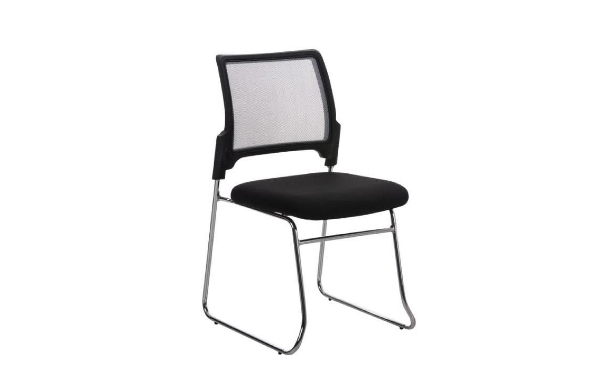 chaise pour visiteur fauteuil bureau gris pieds chromé bur10141 pas cher