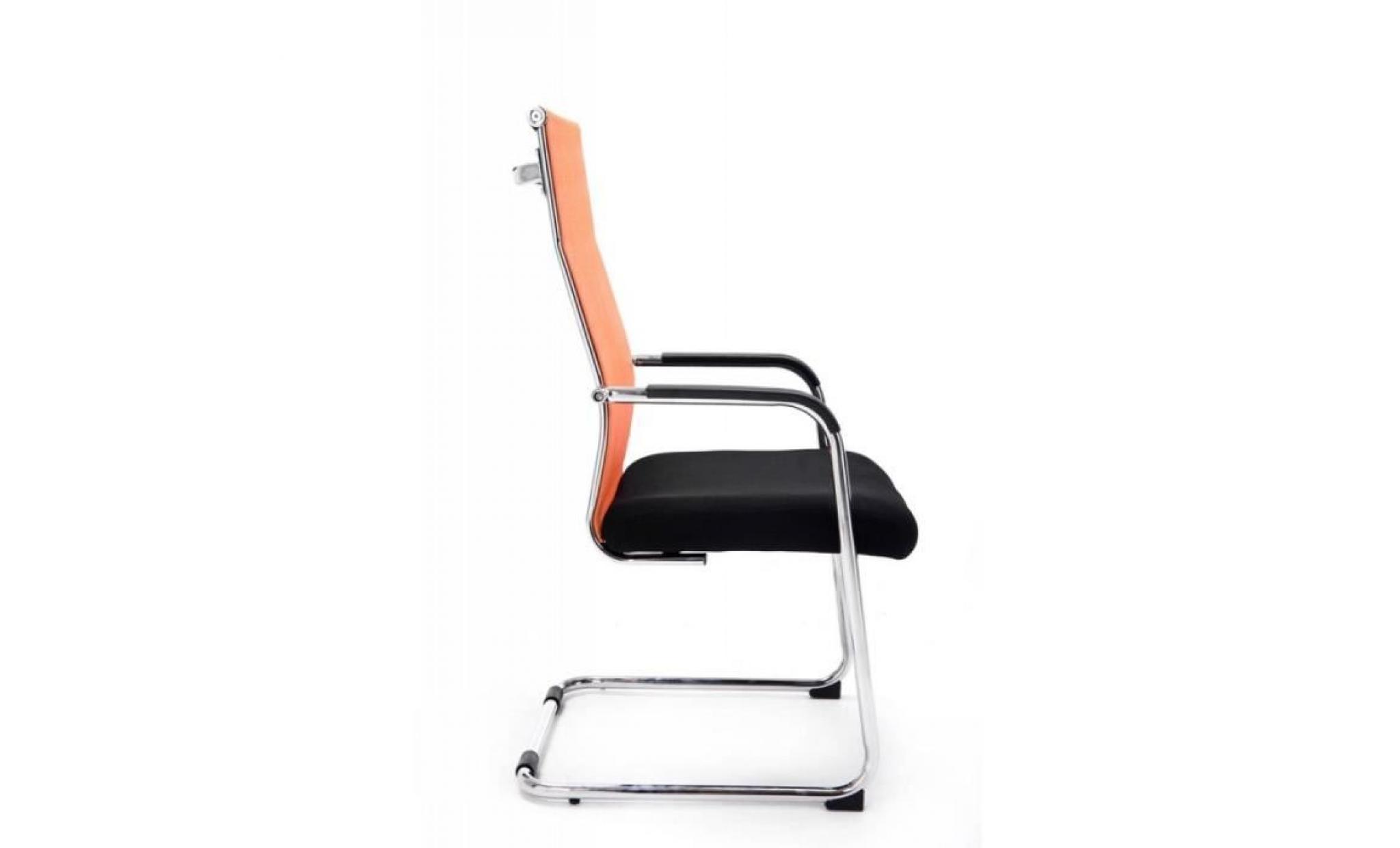 chaise pour visiteur fauteuil de bureau avec accoudoirs vert pieds chromé bur10149
