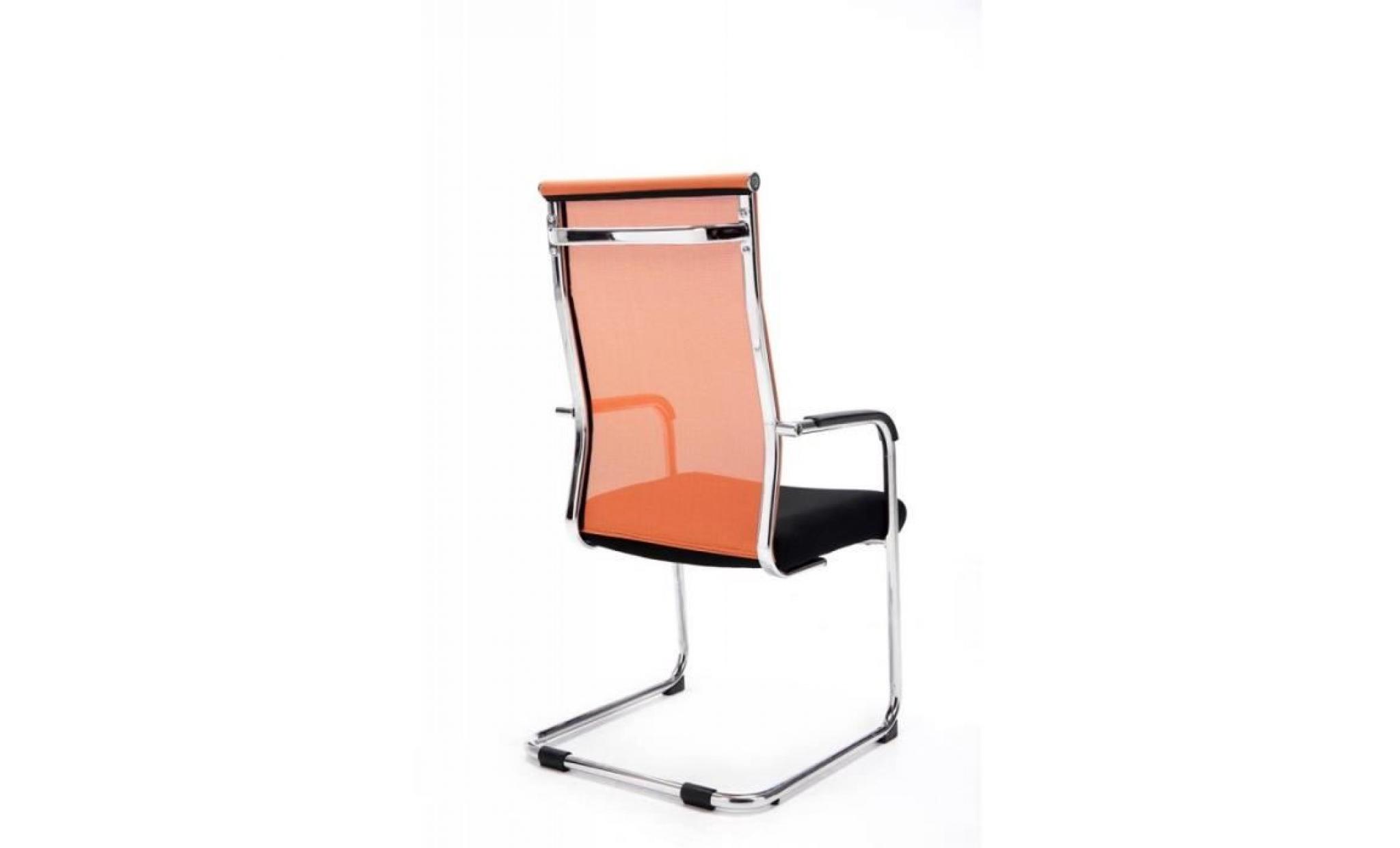 chaise pour visiteur fauteuil de bureau avec accoudoirs vert pieds chromé bur10149 pas cher
