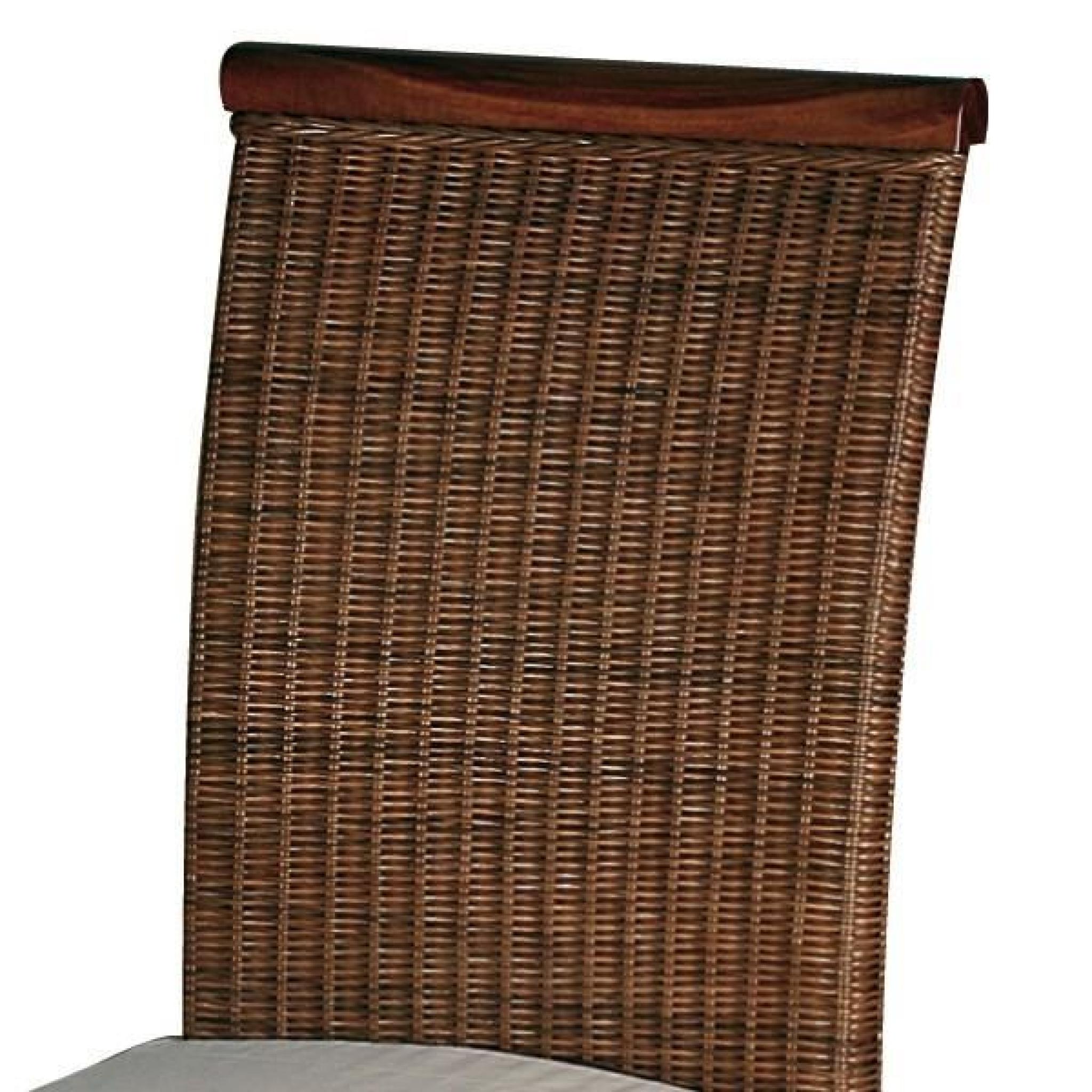 Chaise Rotin coussin - LEIA - L 48 x l 57 x H 105 cm pas cher