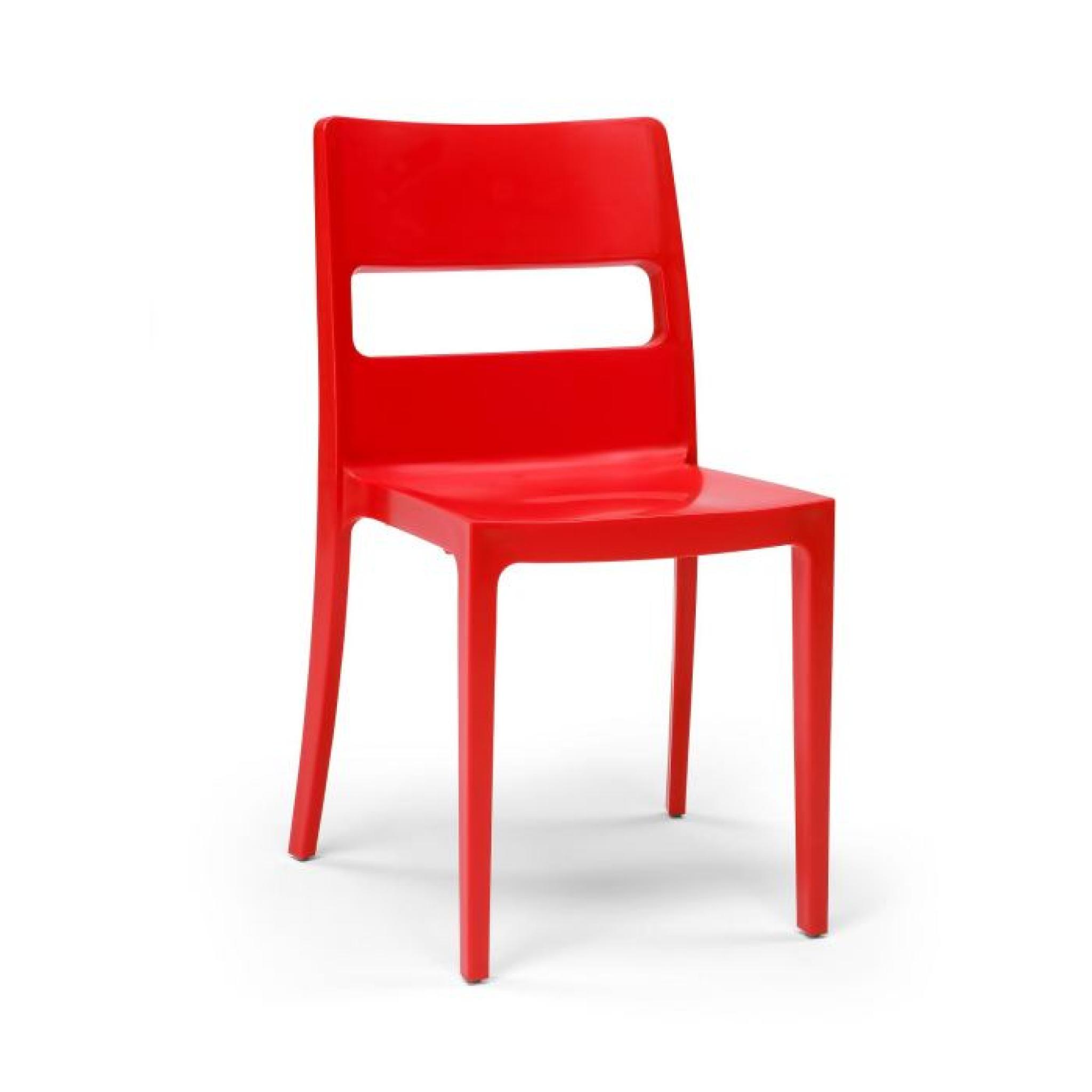 6 Chaises rouges design - SAI - Lot de 6 - déco