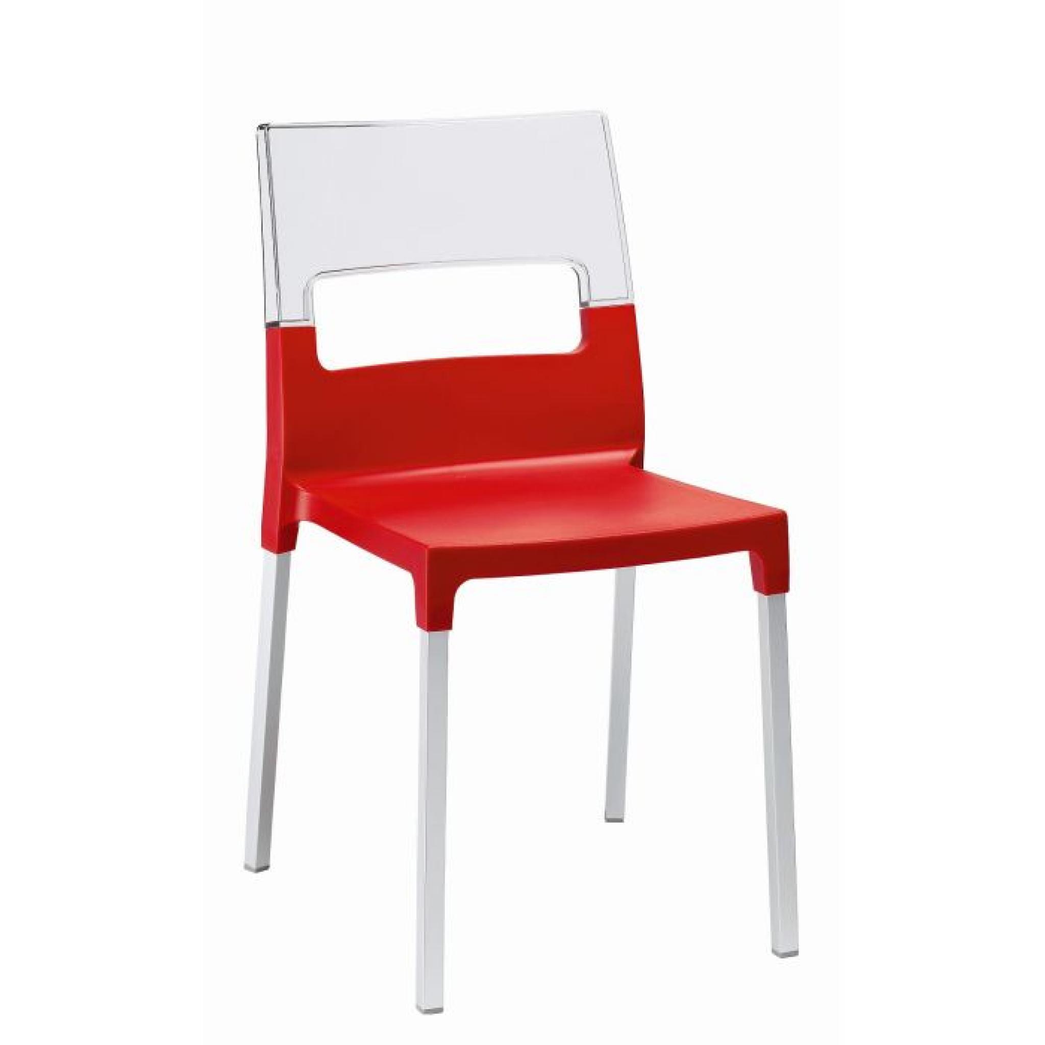 Chaise rouge et transparente design - DIVA - ve…