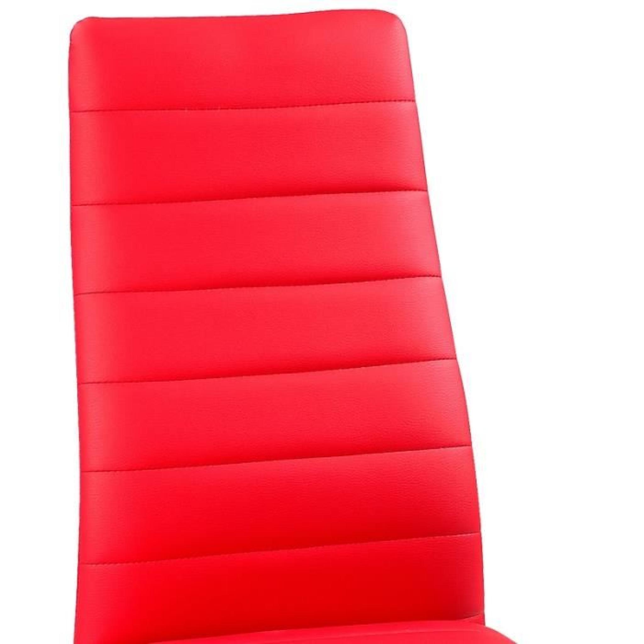 Chaise rouge GIGA matelassé lot de 4 pas cher