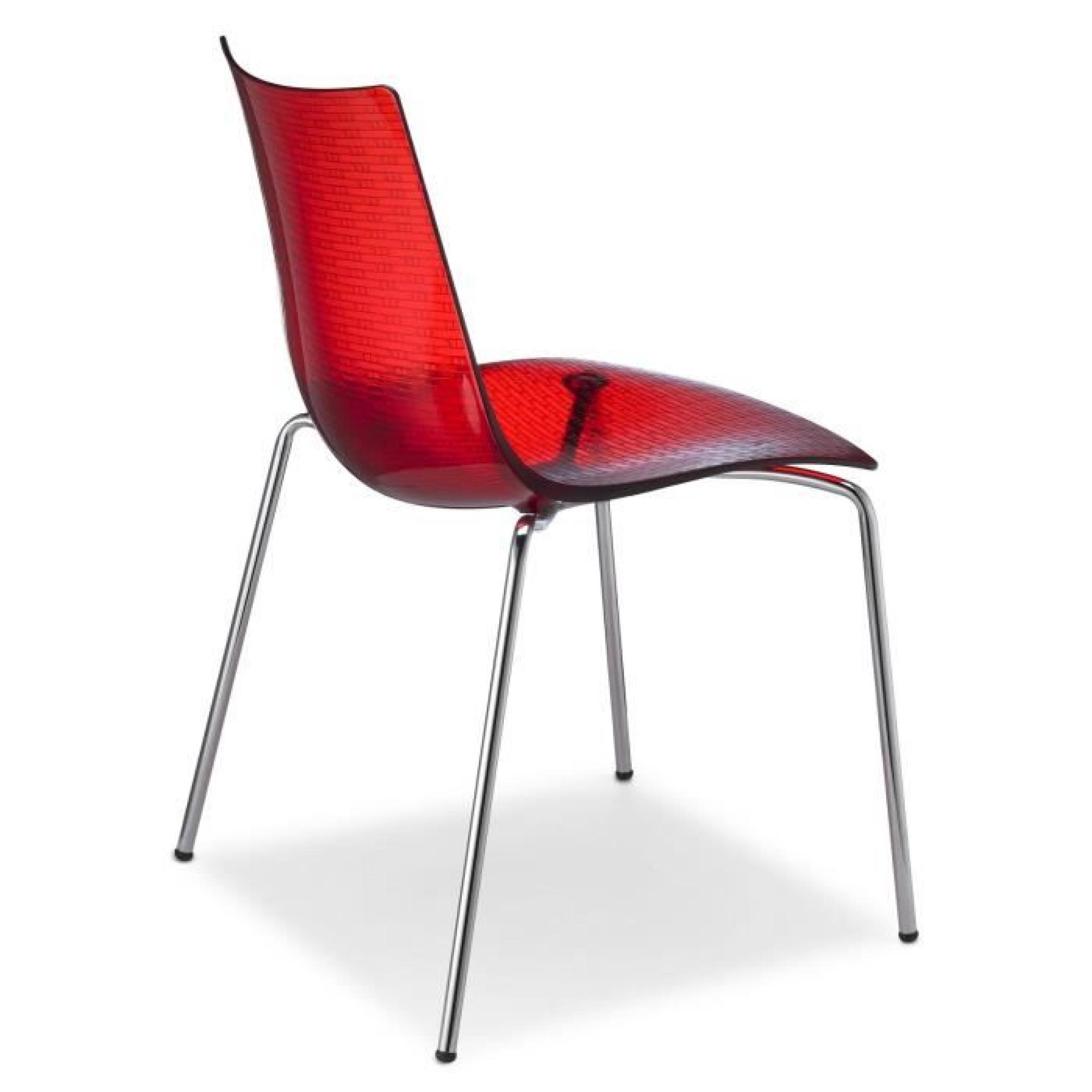 Chaise rouge transparente design - DEA SCRATCHPROOF 4 legs rouge transparente - deco