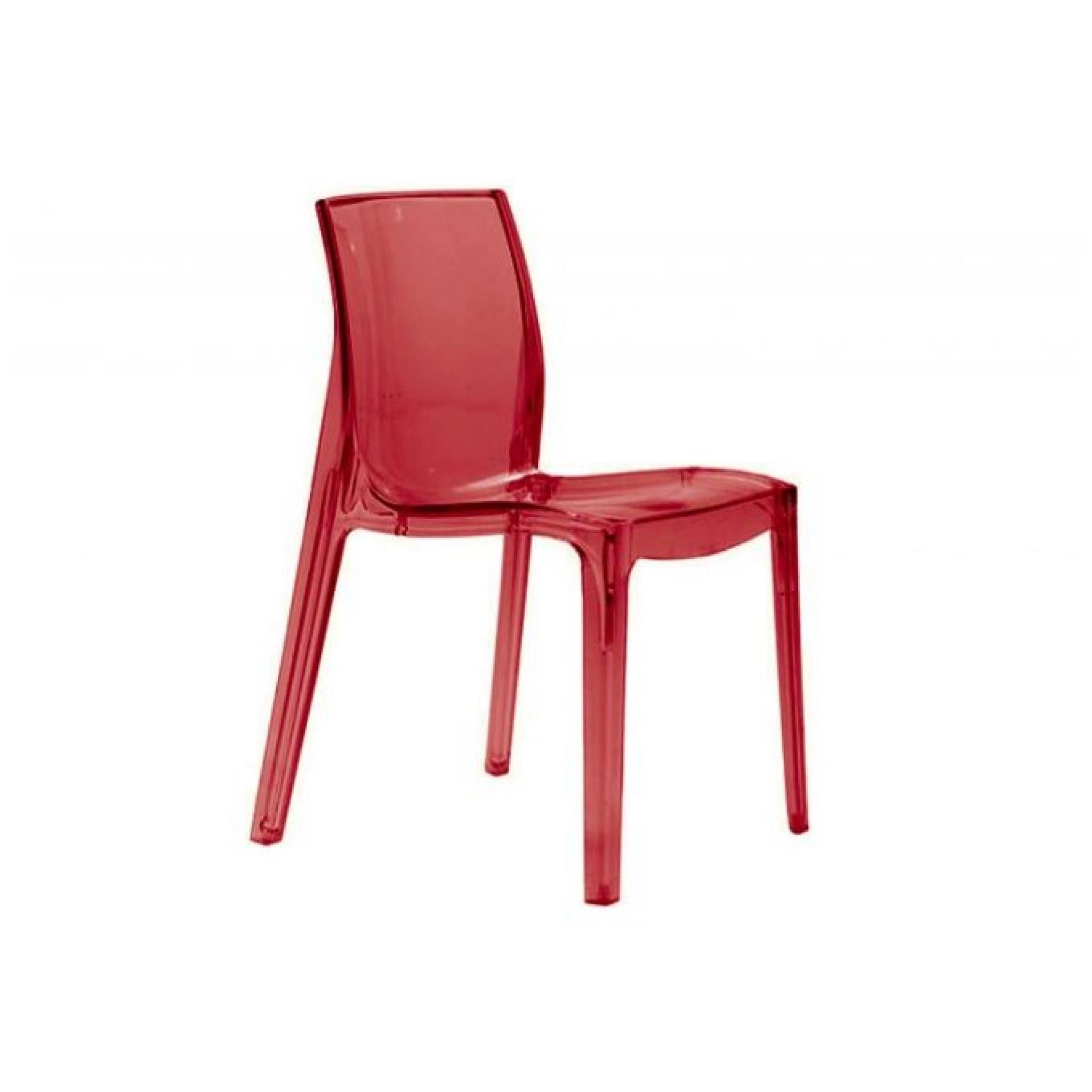 Chaise rouge transparente Lady