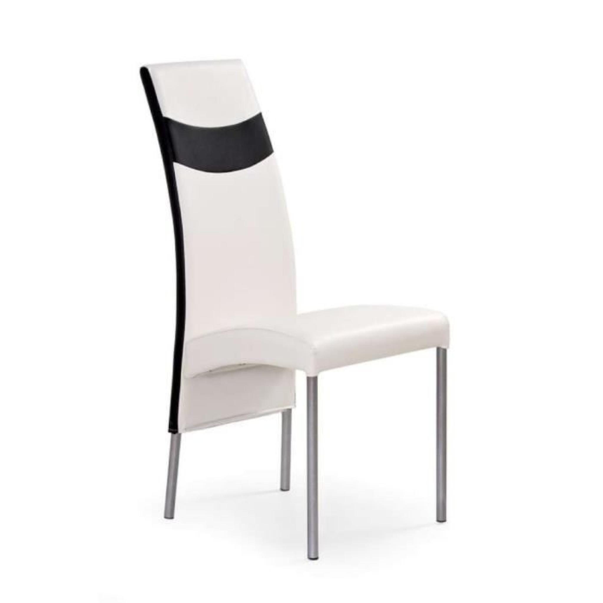 Chaise Salle à manger K51 Blanc-Noir (H x l x P): 100x43x43 cm