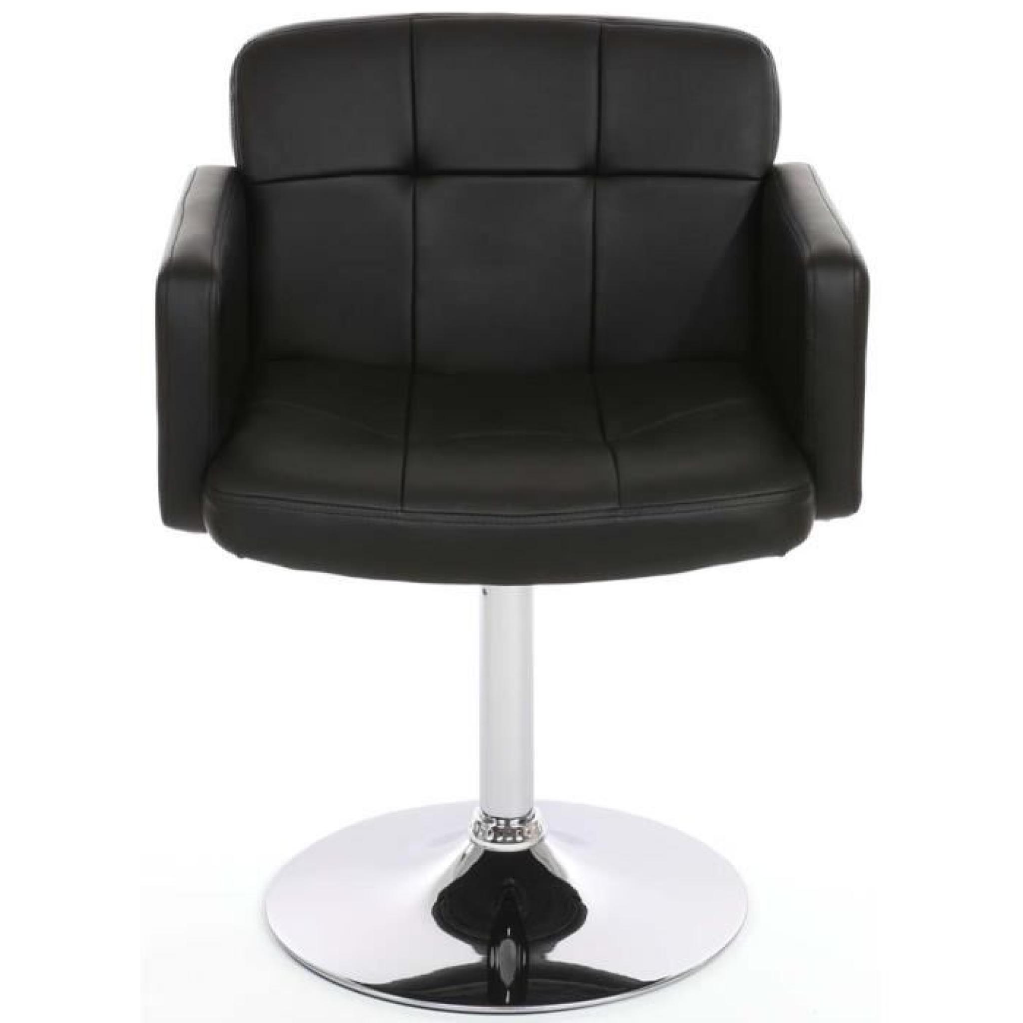 Chaise salon pivotante Orlando en simili-cuir noir, Dim : H80 x P60 x L 57 cm pas cher