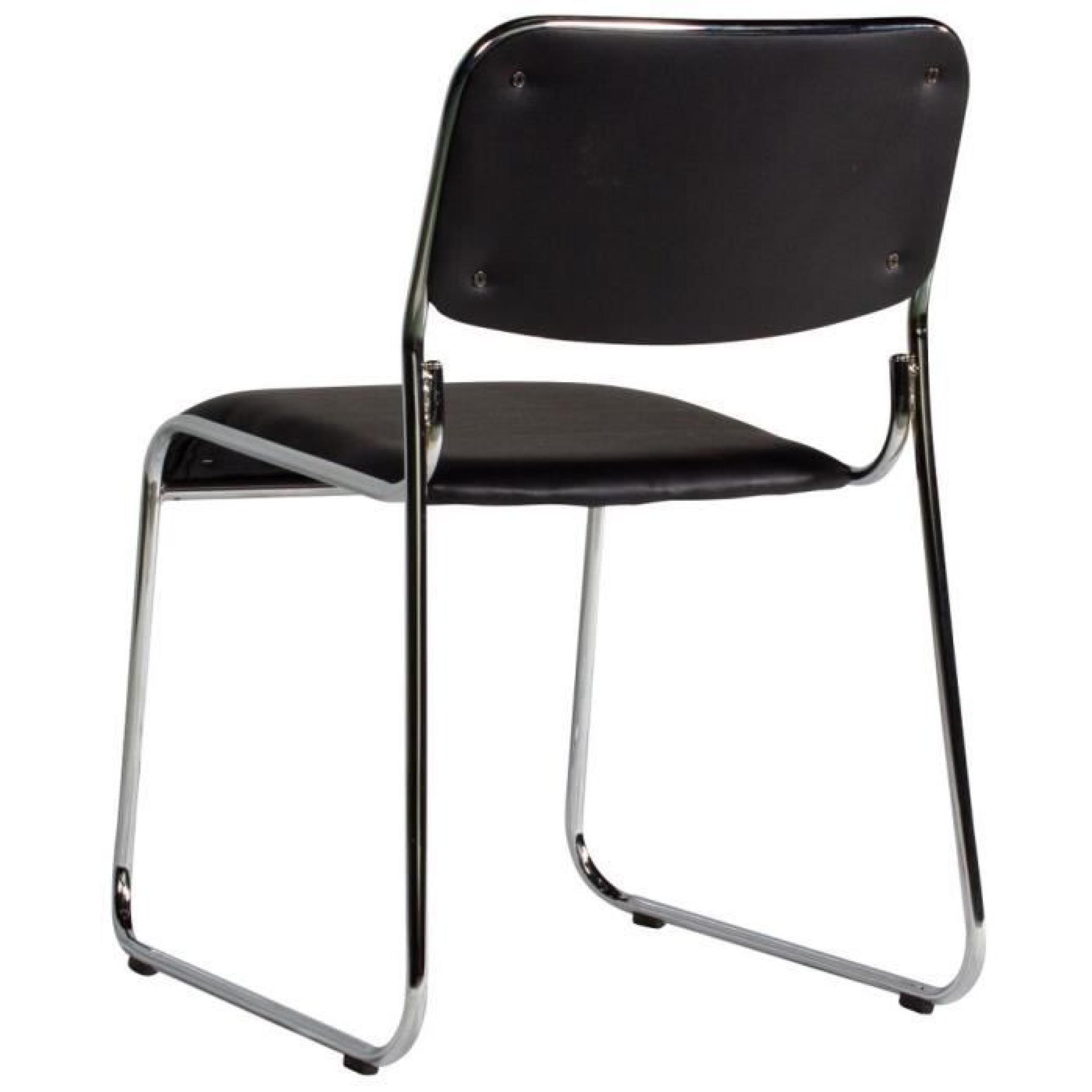 Chaise sans accoudoirs coloris noir moderne pas cher
