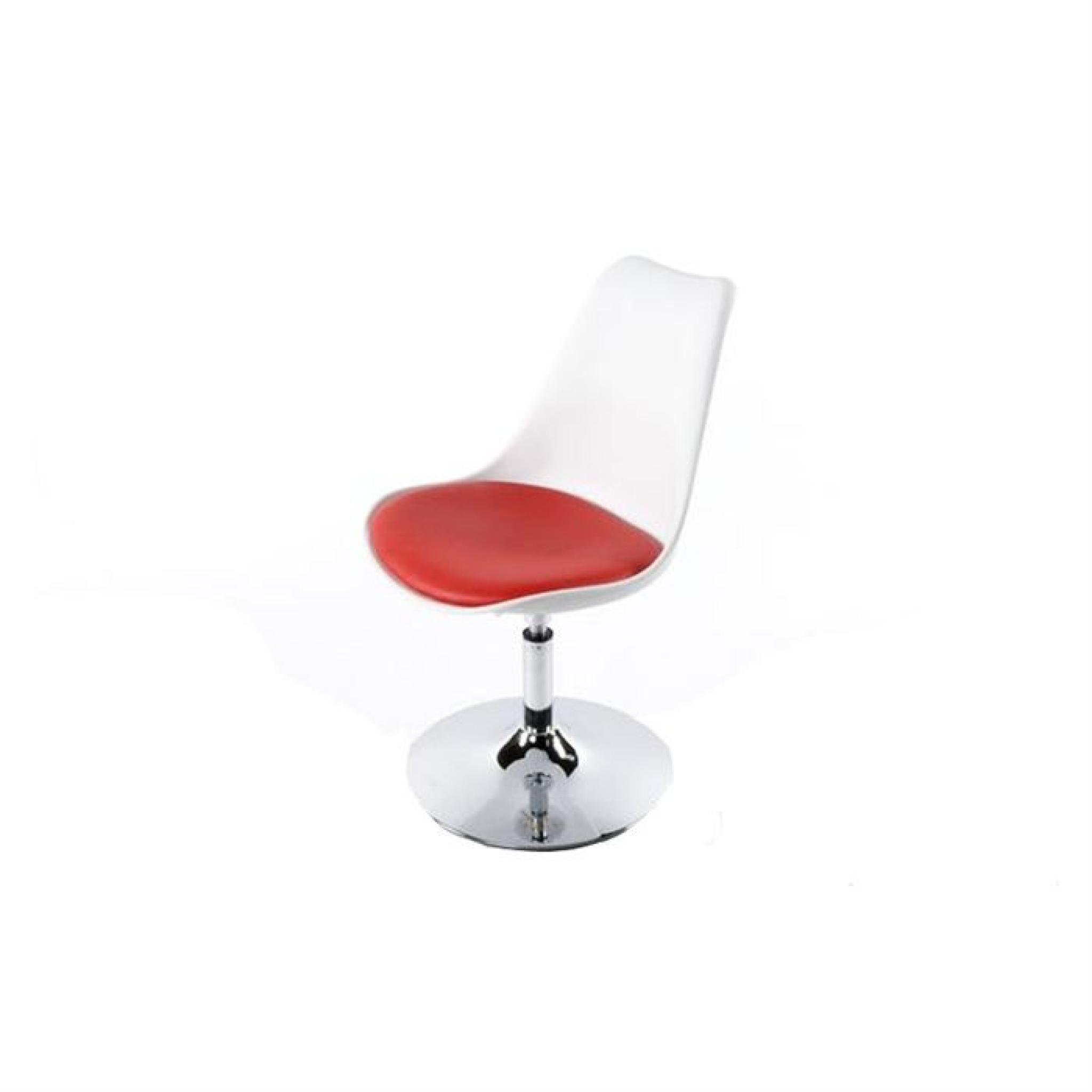 Chaise Slide blanc-rouge