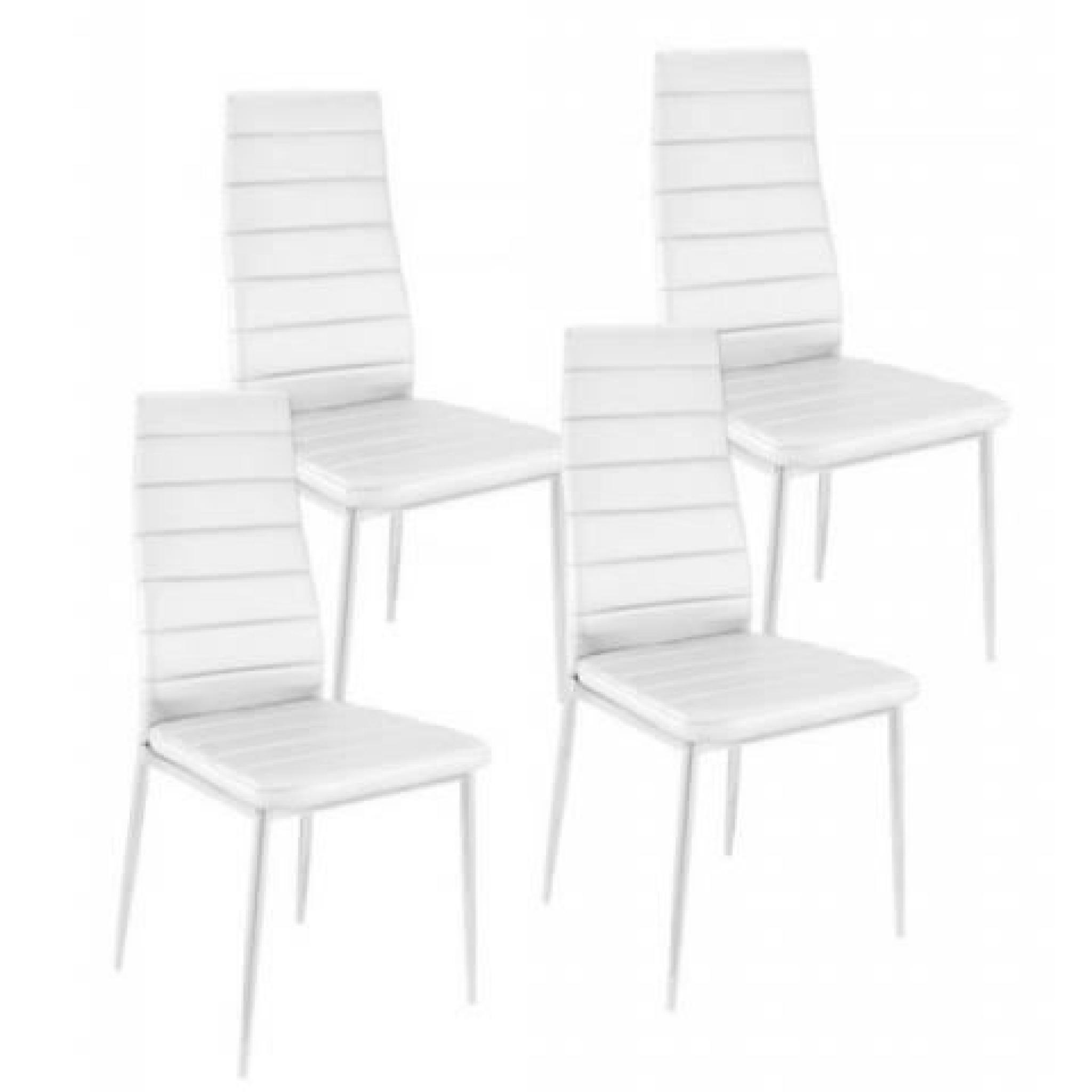 Chaise smart blanc design lot de 4