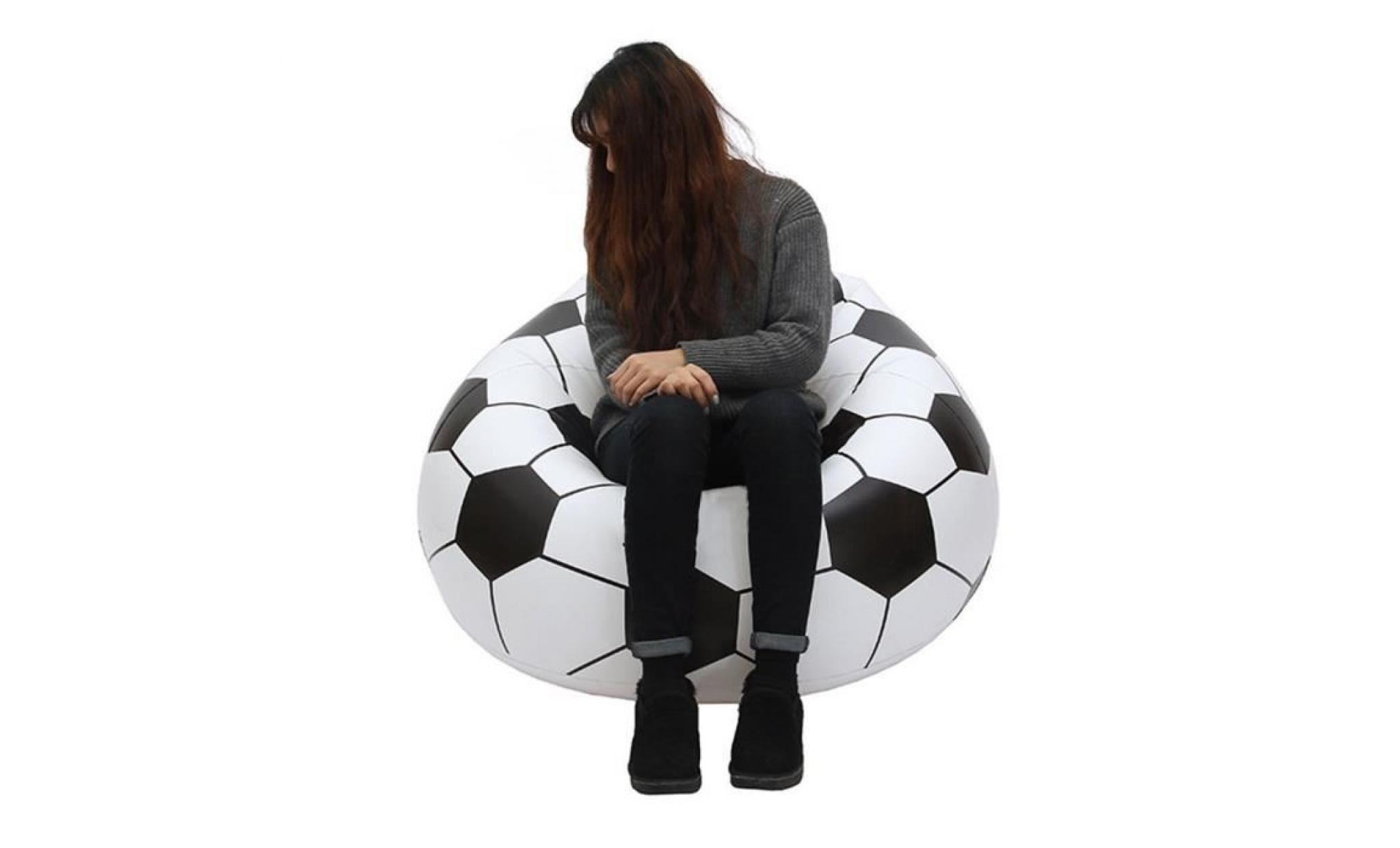 chaise sofa gonflable en forme de football (noir et blanc) pas cher