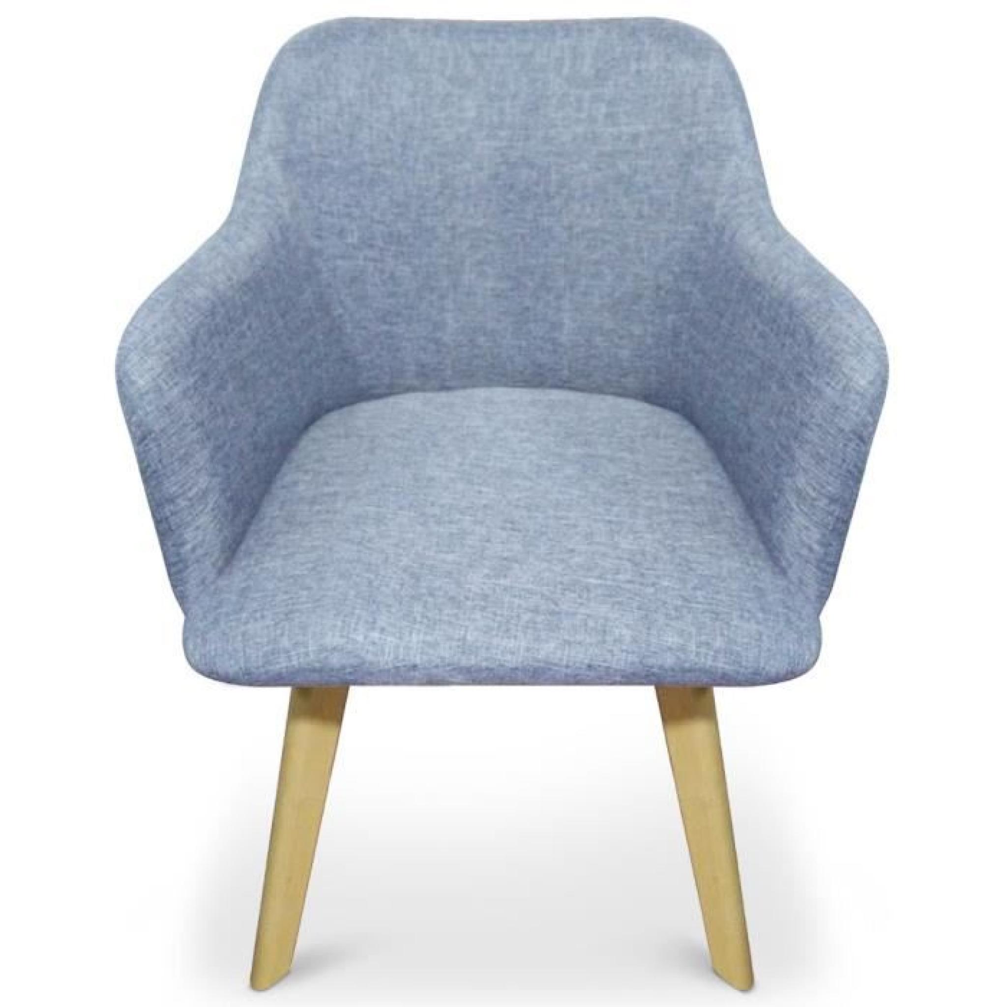 Chaise style scandinave Candy Tissu Bleu pas cher