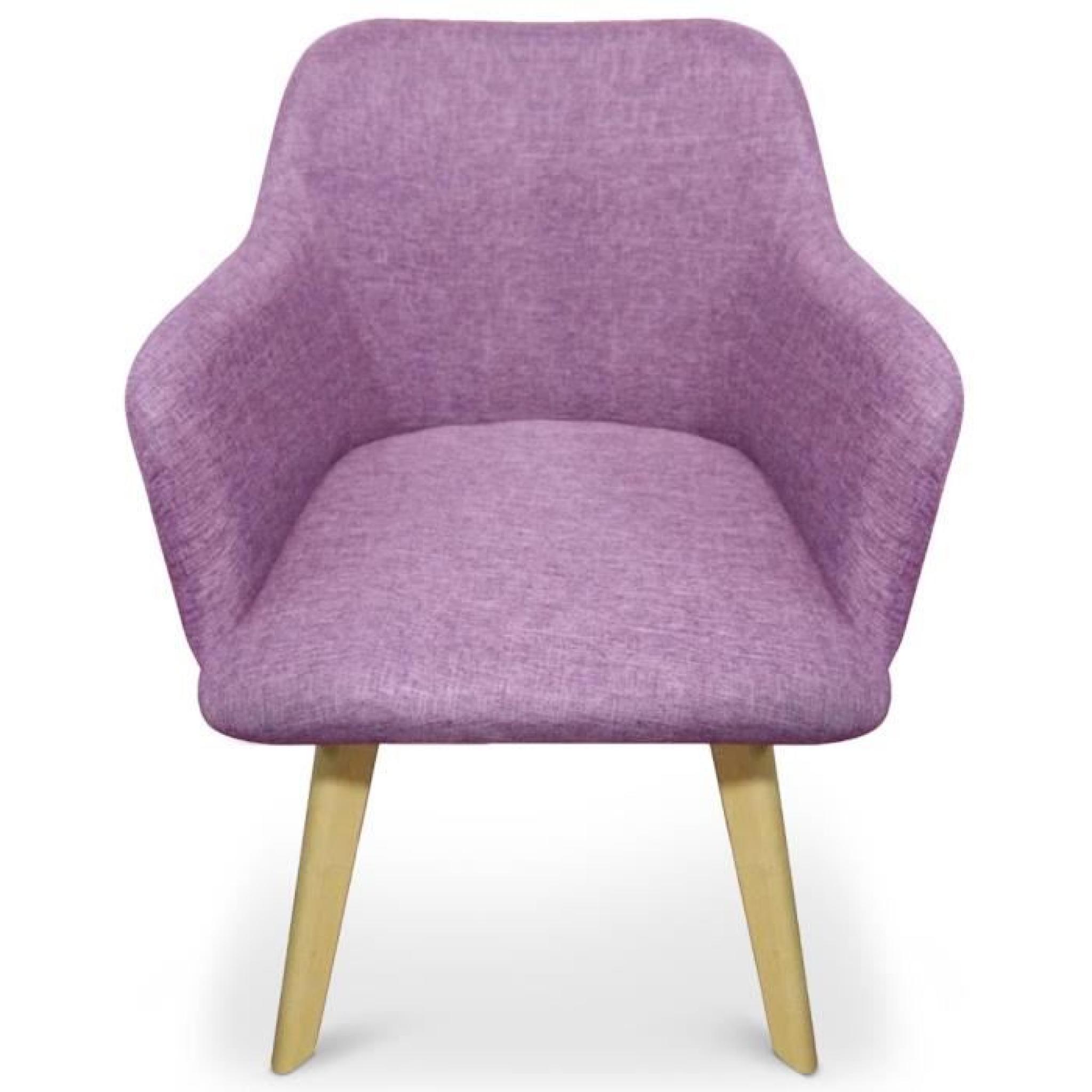Chaise style scandinave Candy Tissu Violet pas cher