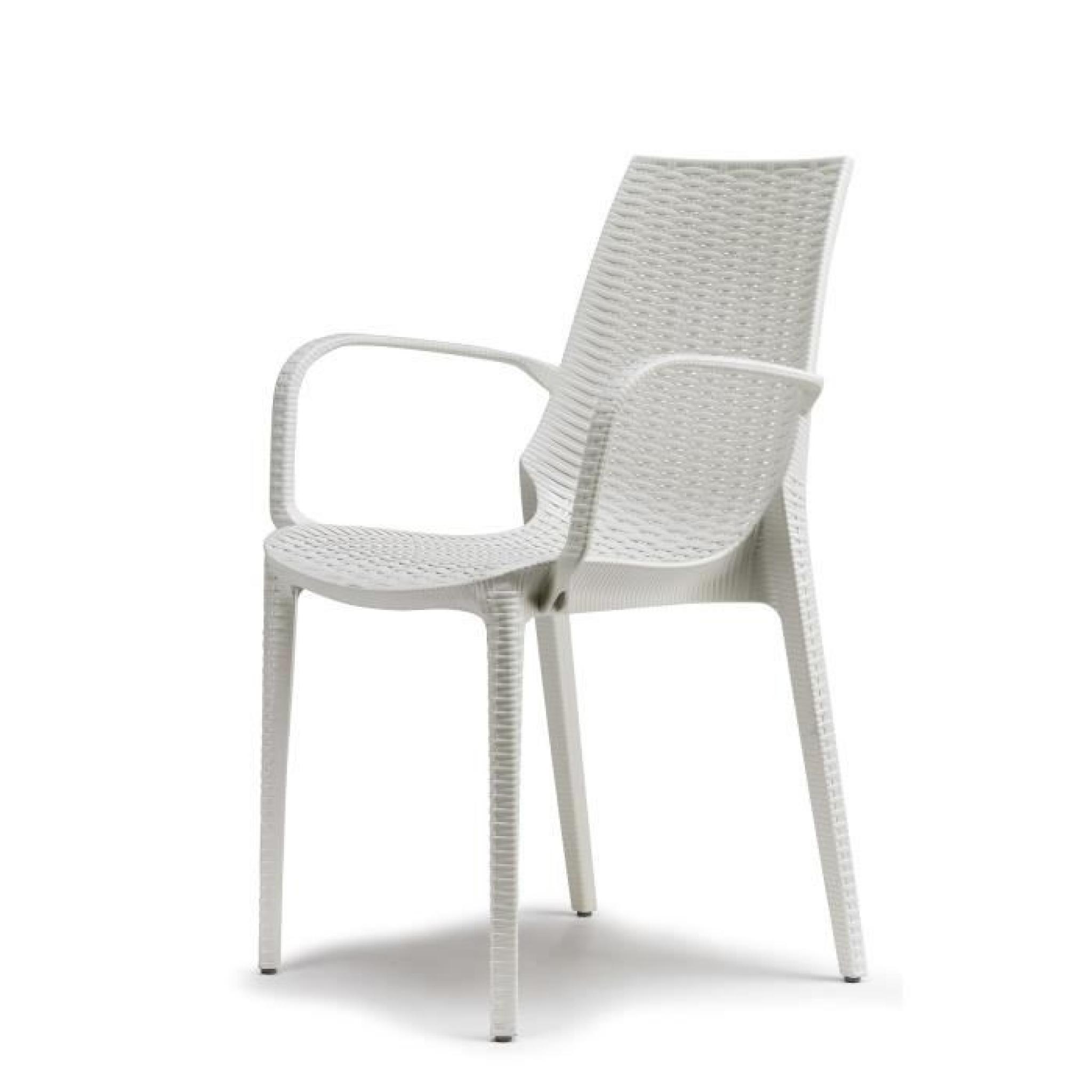 Chaise tissee blanche design - LUCREZIA avec accoudoirs blanche - deco