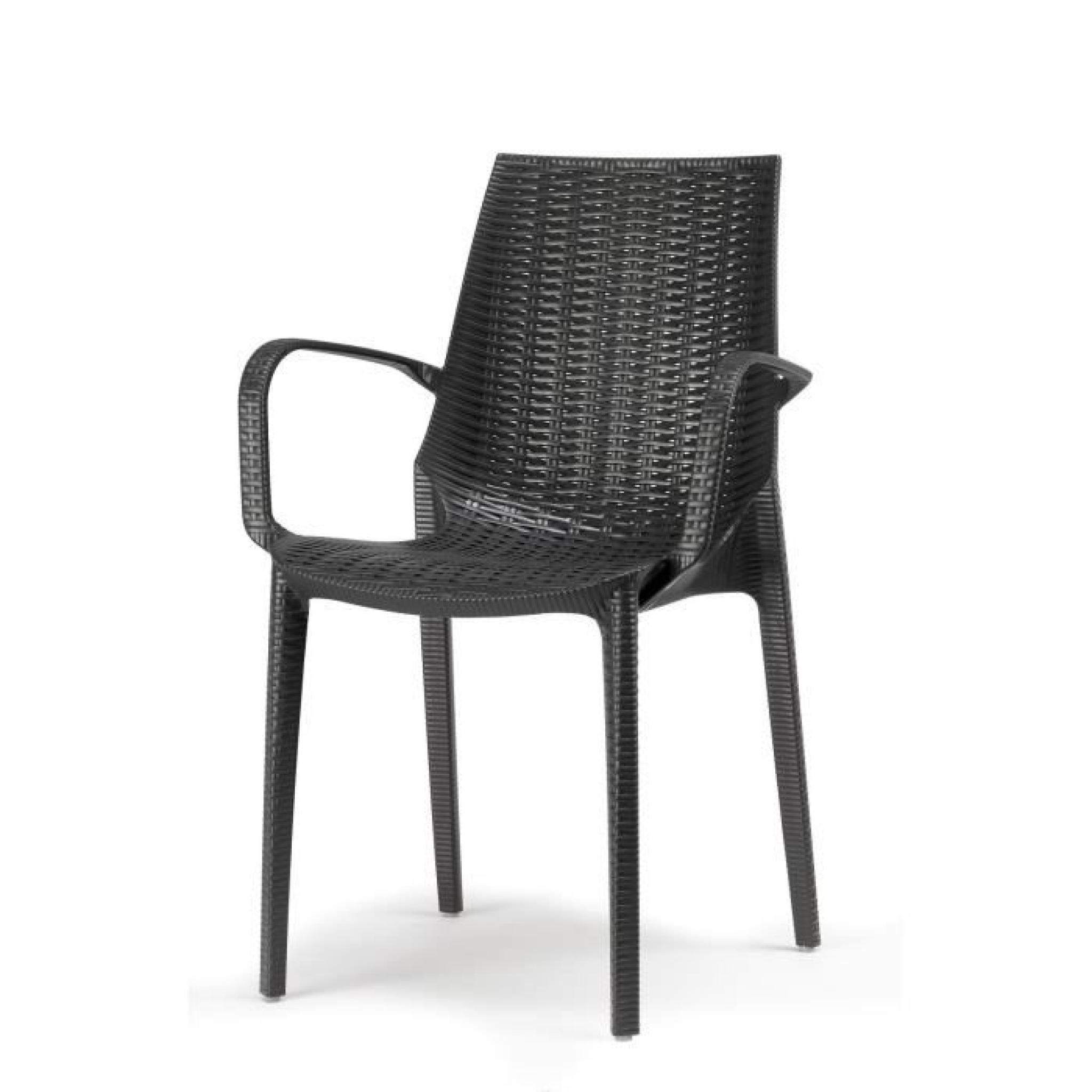 Chaise tissee grise anthracite design - LUCREZIA avec accoudoirs grise antracite - deco