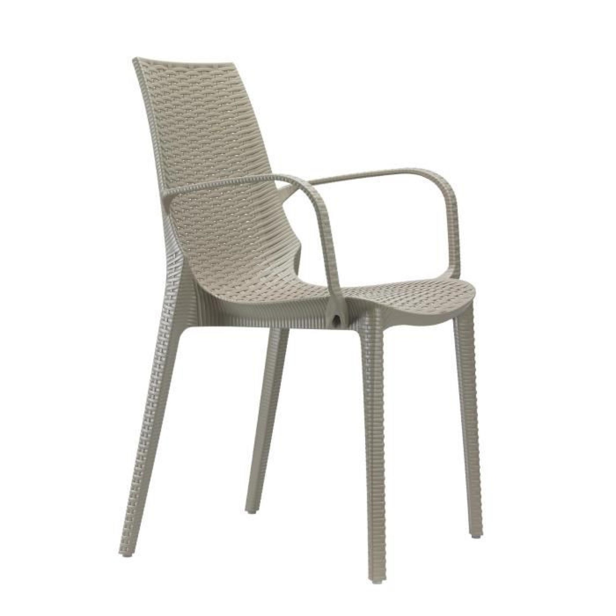 Chaise tissee grise taupe design - LUCREZIA avec accoudoirs grise taupe - deco