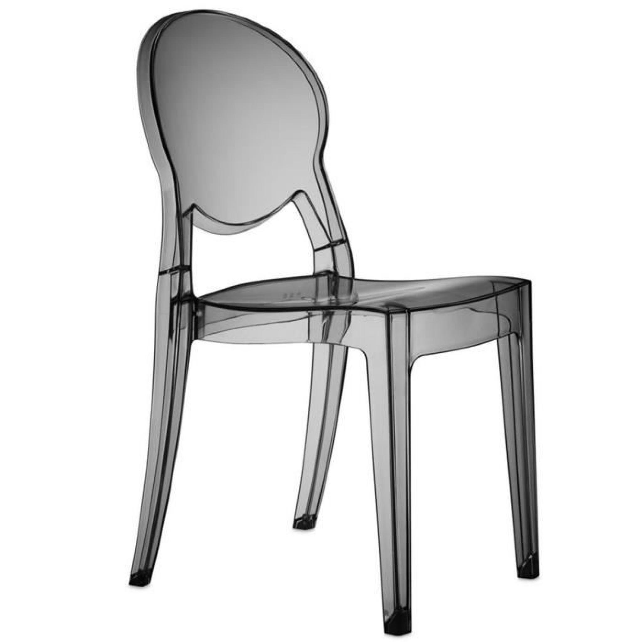 Chaise transparent fumé design Régence Couleur Incolore Matière. Polycarbonate