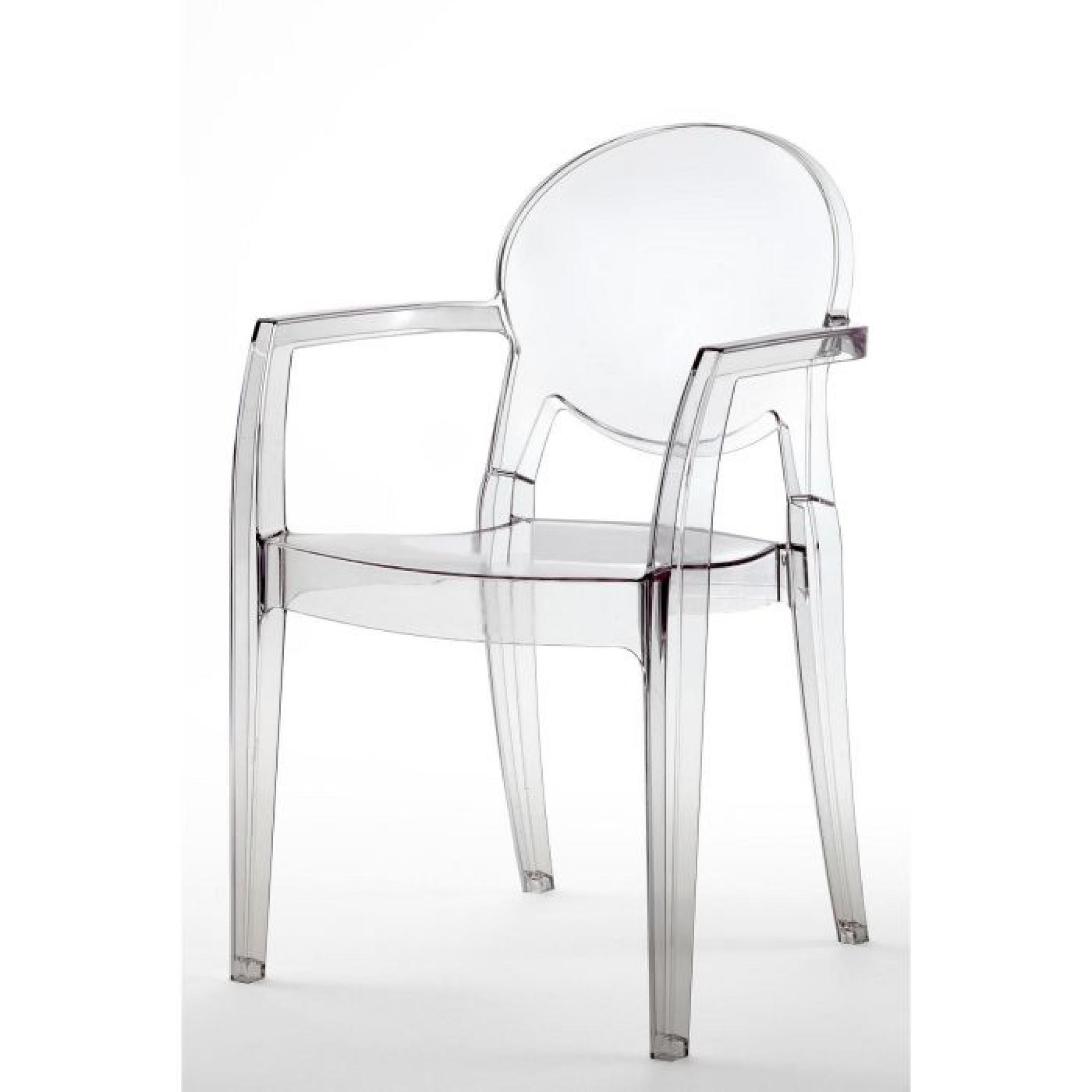 Chaise transparente design avec accoudoirs - IG…