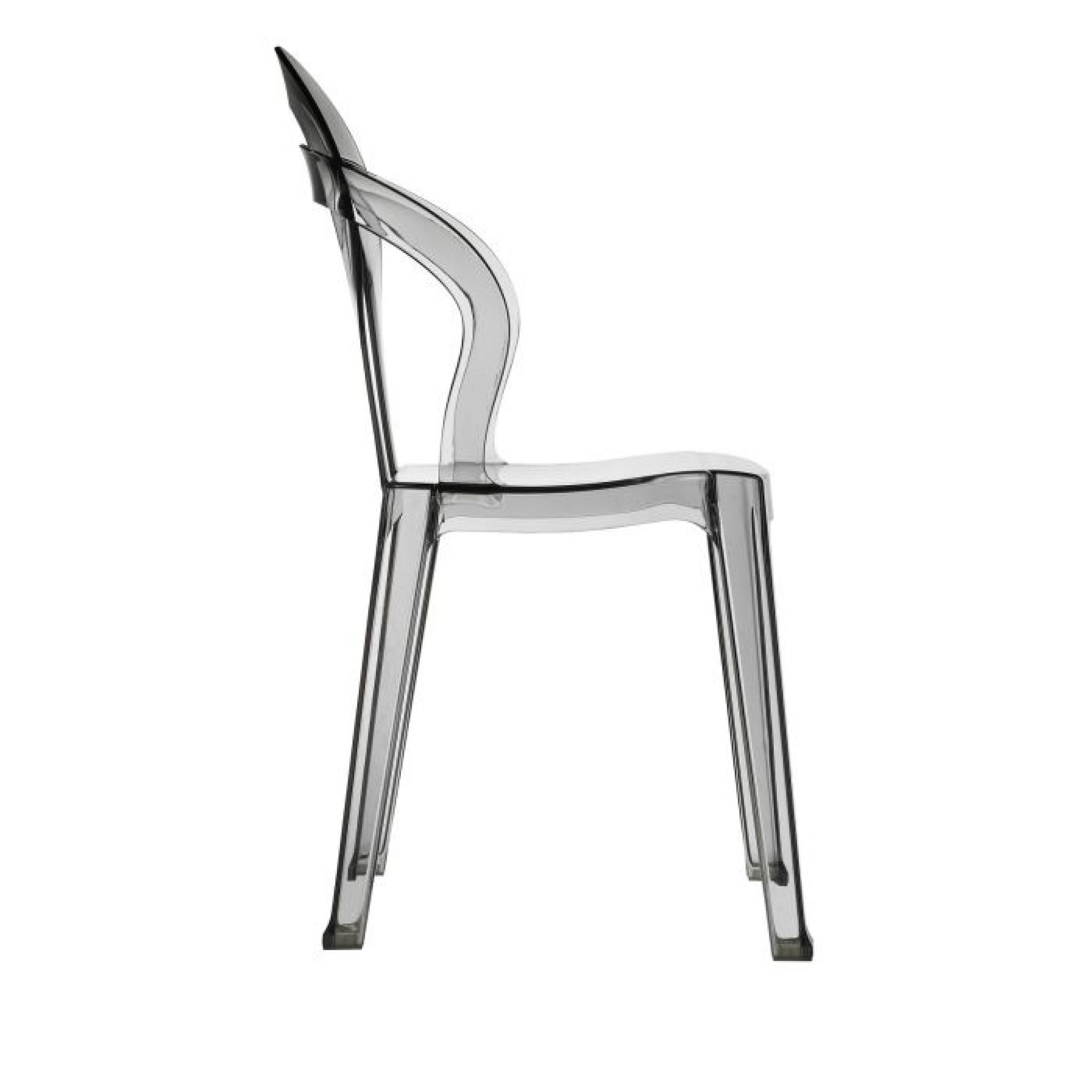 Chaise transparente grise design - TITI transpa…