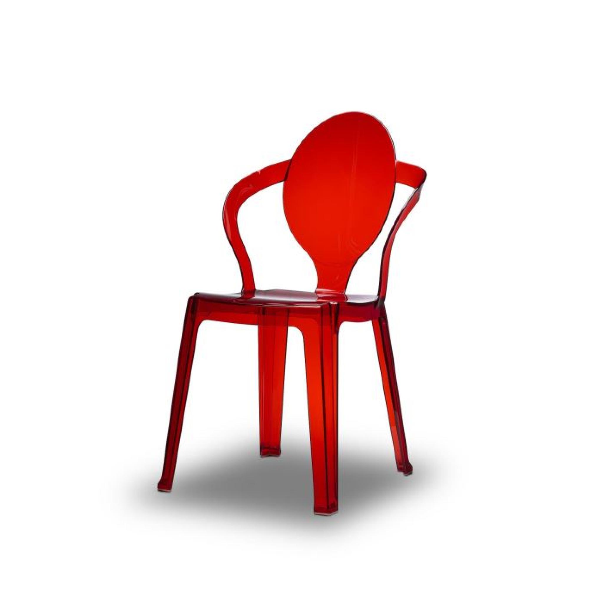 Chaise transparente rouge design - SPOON transp…