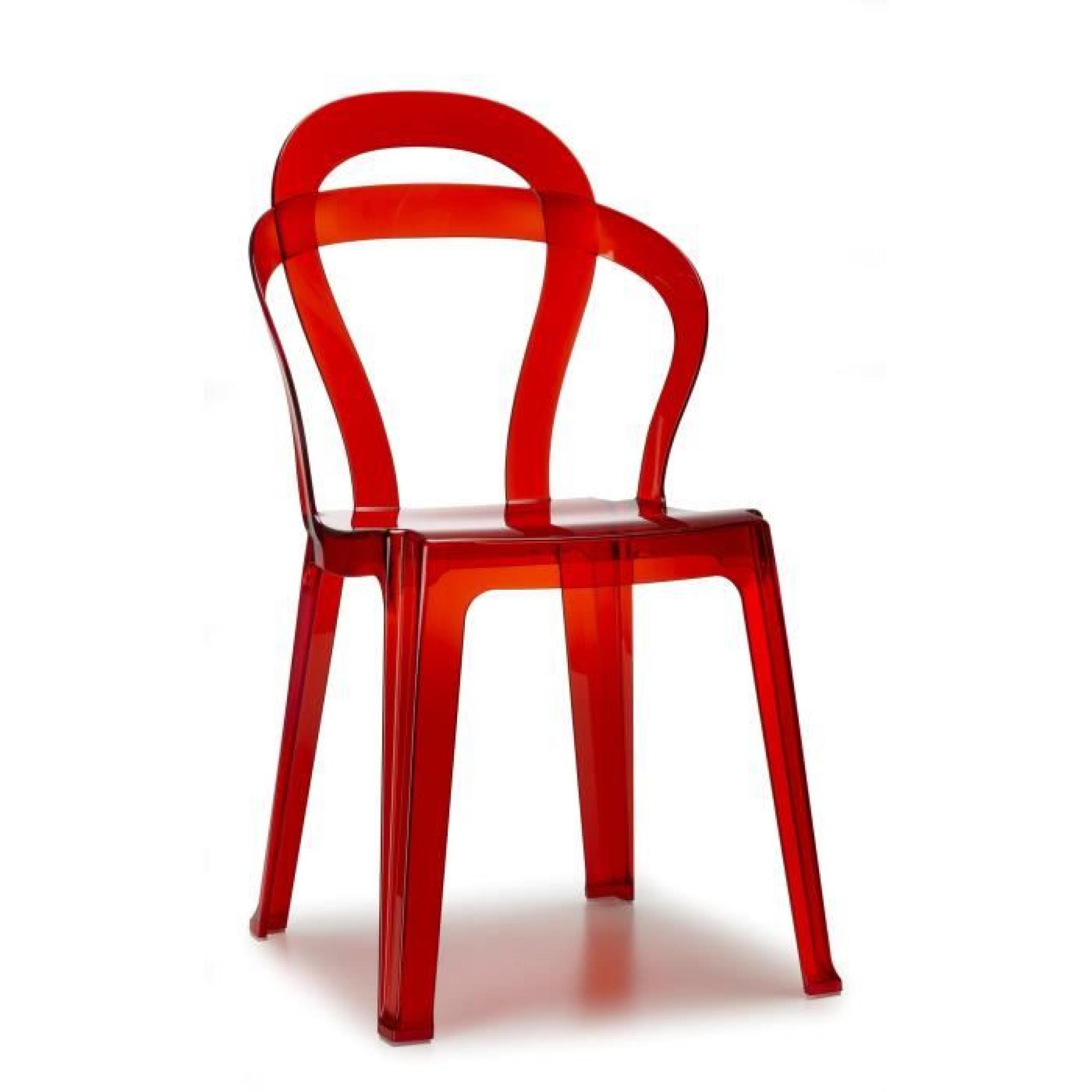 Chaise transparente rouge design - TITI transpa…