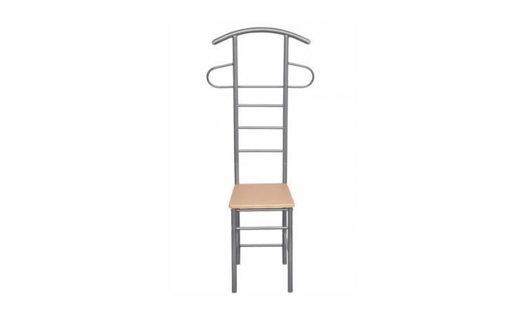 chaise valet de nuit bois et métal design unique (lot de 2) pas cher