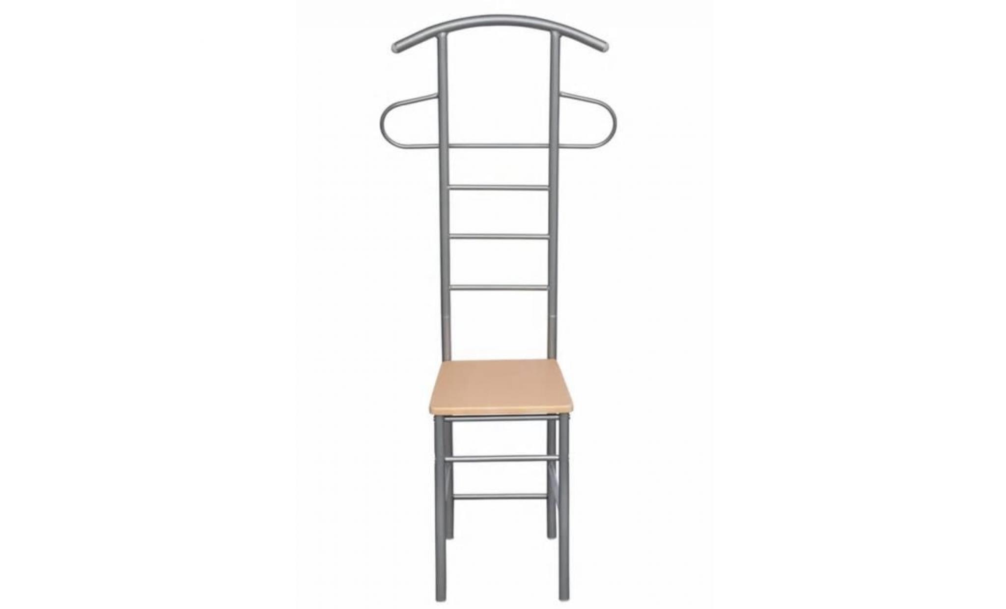 chaise valet de nuit bois et métal design unique 52 x 120 x 40 cm (lot de 2) pas cher