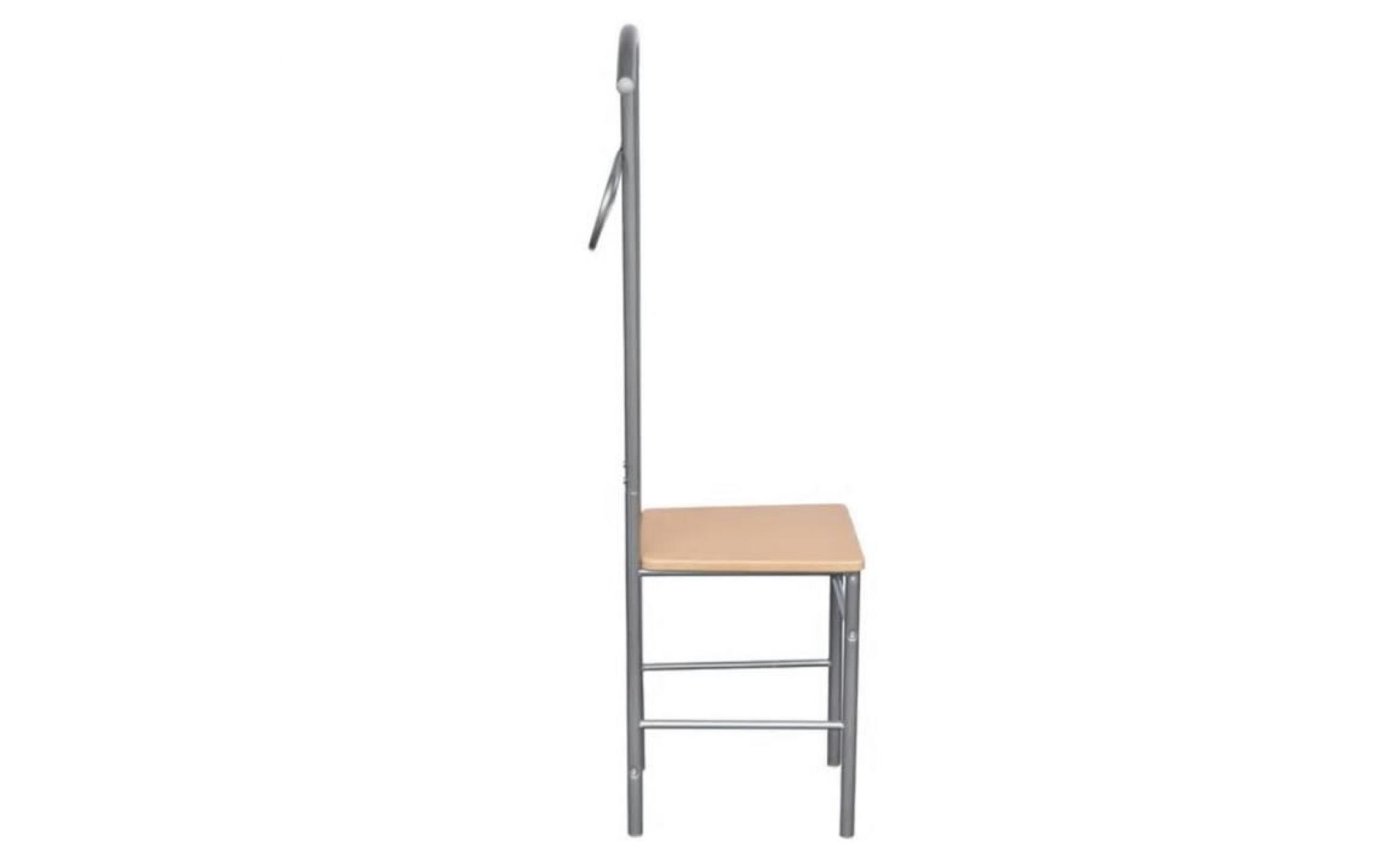 chaise valet de nuit bois et métal design unique 52 x 120 x 40 cm (lot de 2) pas cher