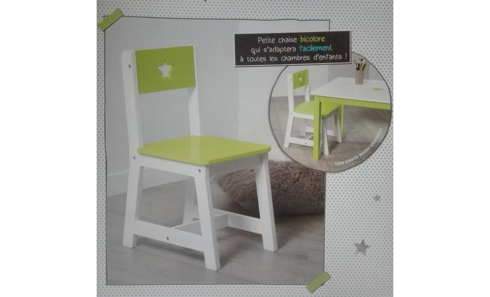 chaise verte pour enfant en bois pas cher