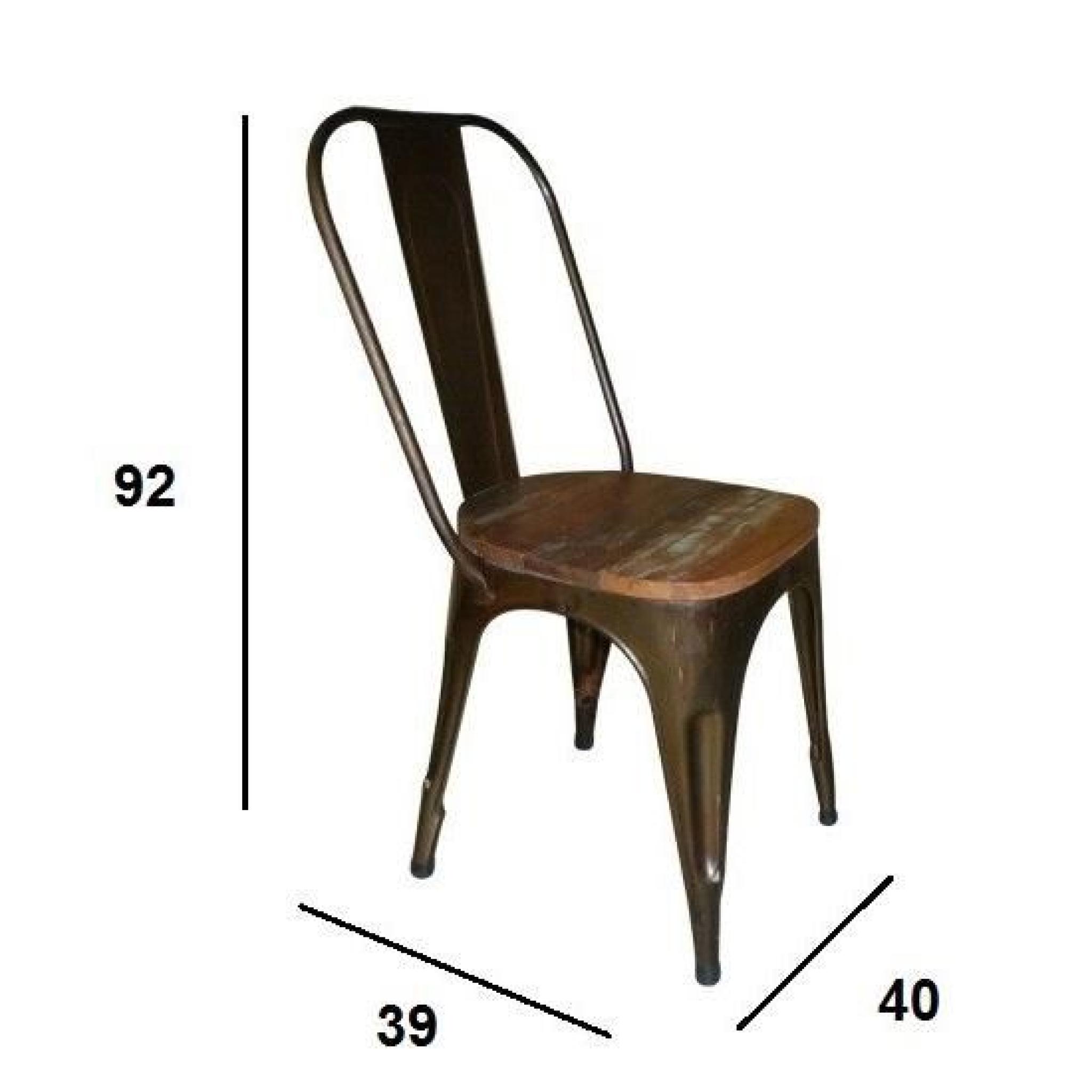 Chaise vintage ANNATA en acier vieilli pas cher