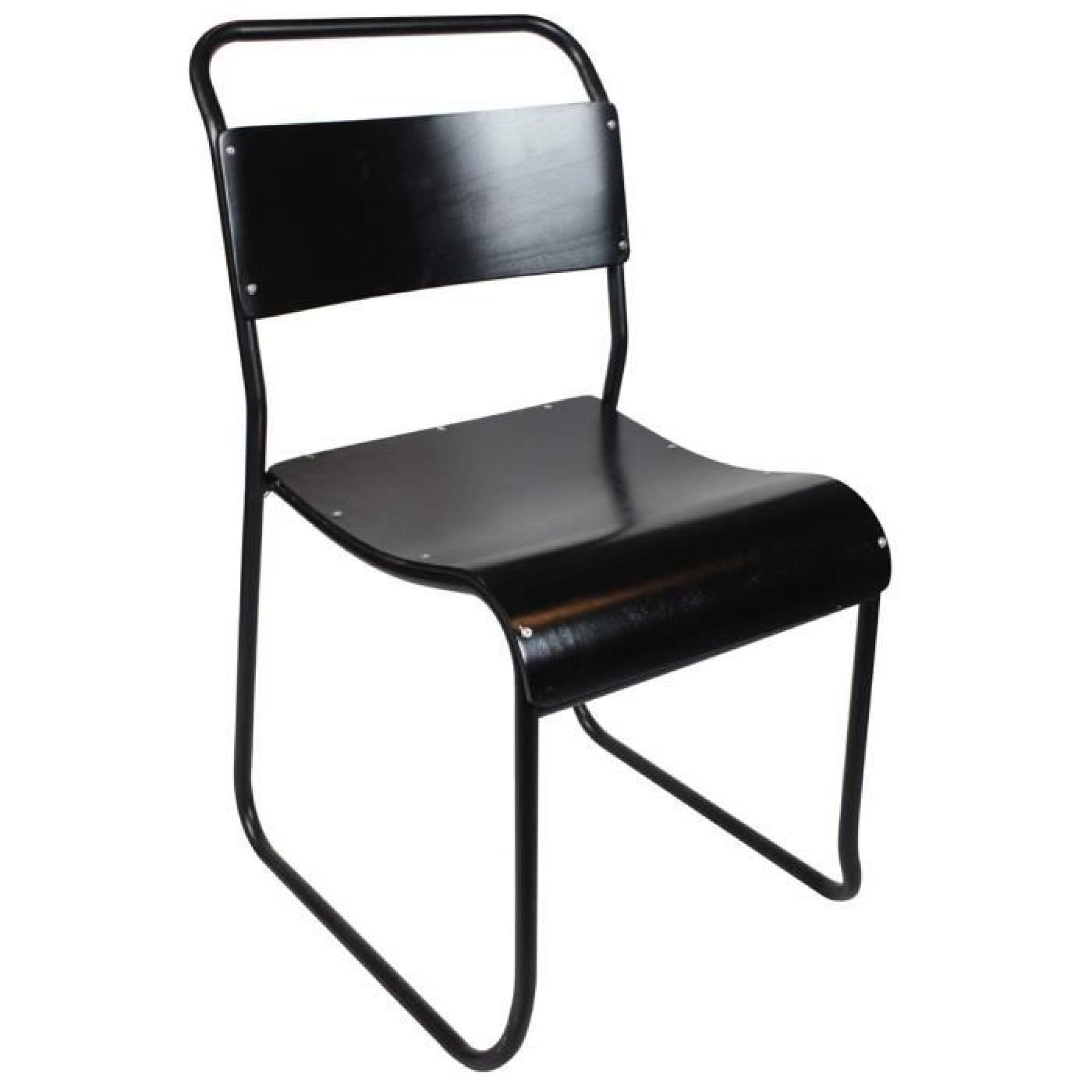 Chaise vintage bois métal Avior Couleur Noir / Noir