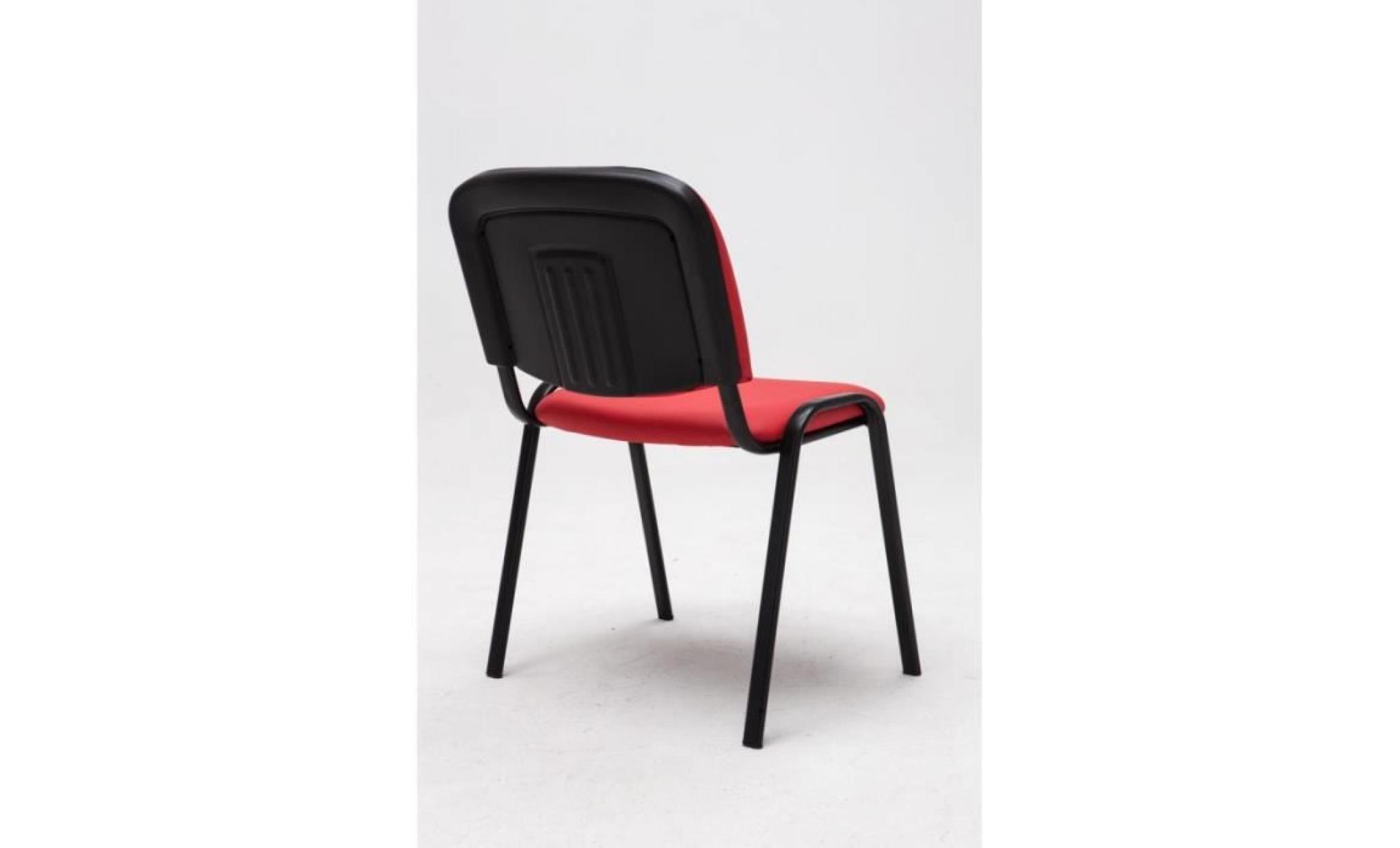 chaise visiteur assise rembourrée en pu rouge bur10070 pas cher
