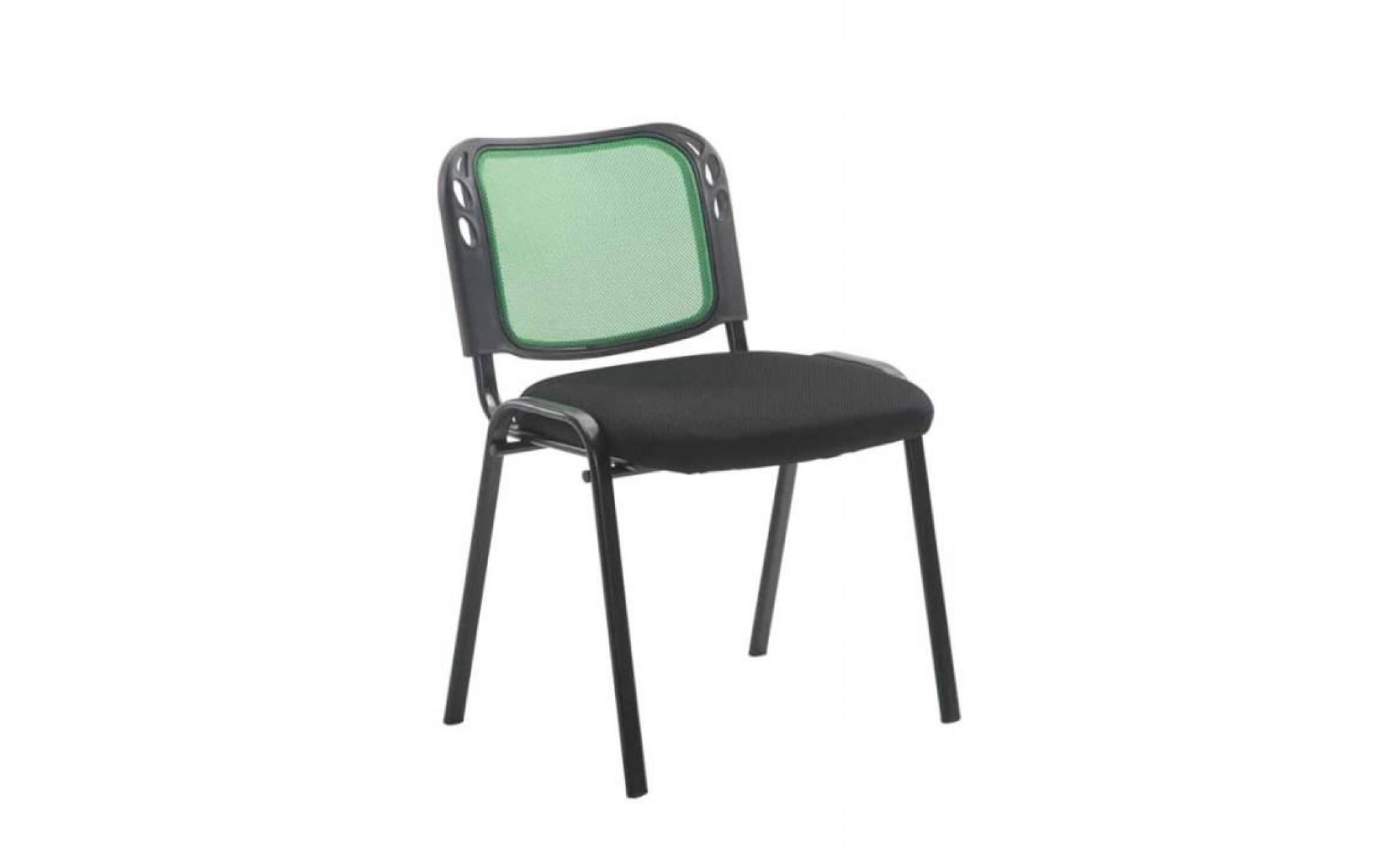chaise visiteur assise rembourrée revêtement à maille empilable vert bur10271